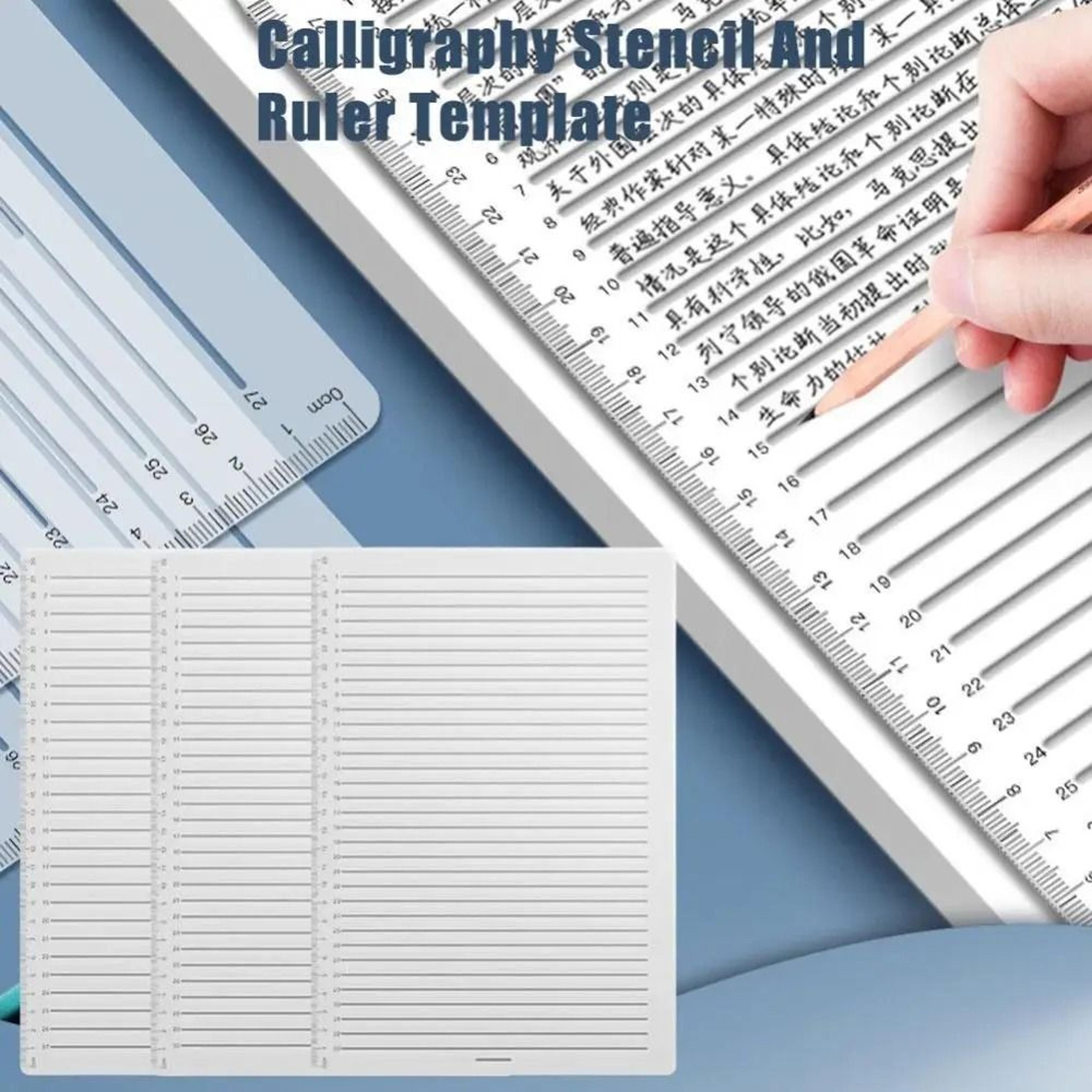 Transparent Calligraphy Stencil Ruler For Straight Writing  Handwriting Practice 0