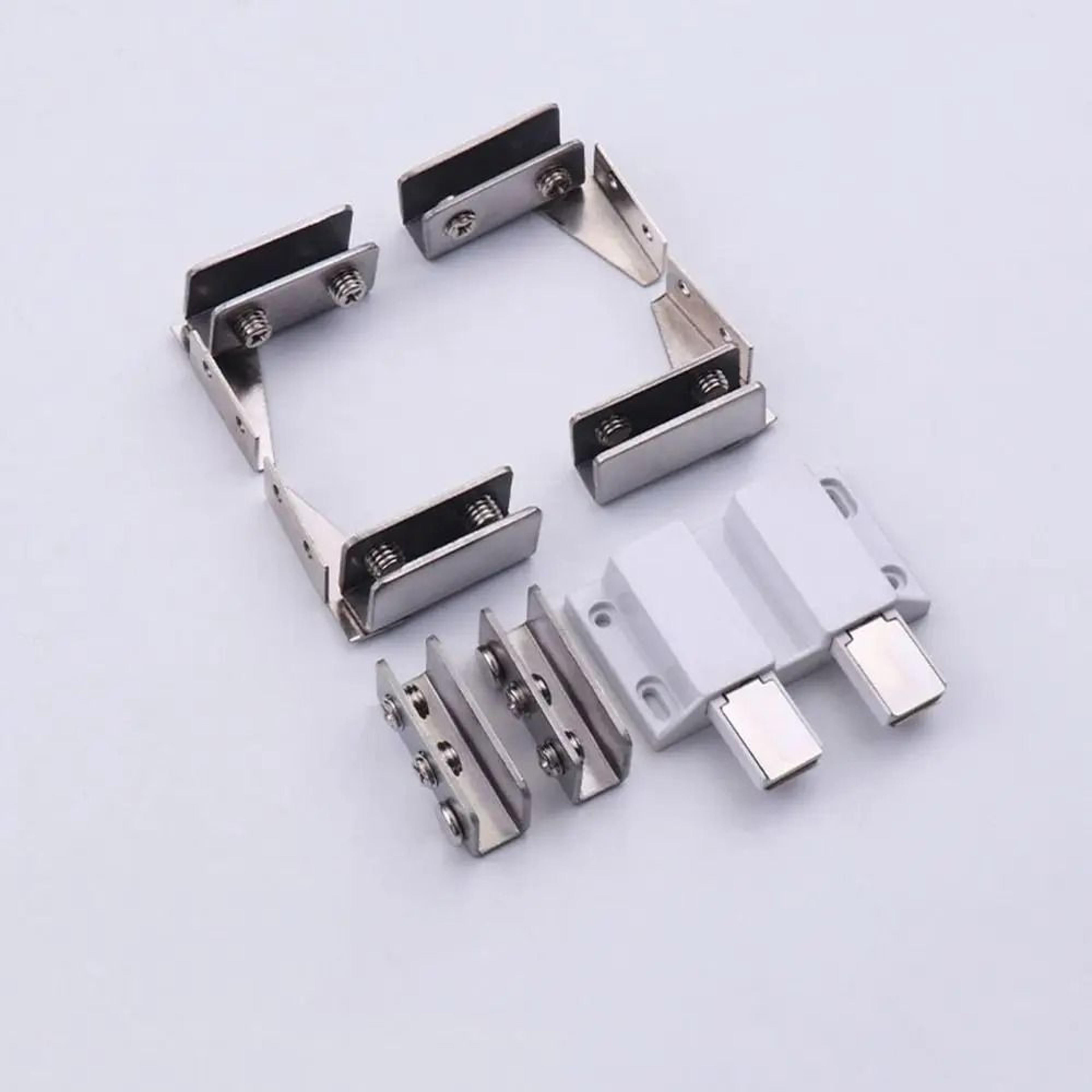 2PCS Zinc Alloy NonPerforated Glass Door Hinges For Wine Cabinets  Display Cabinets 10