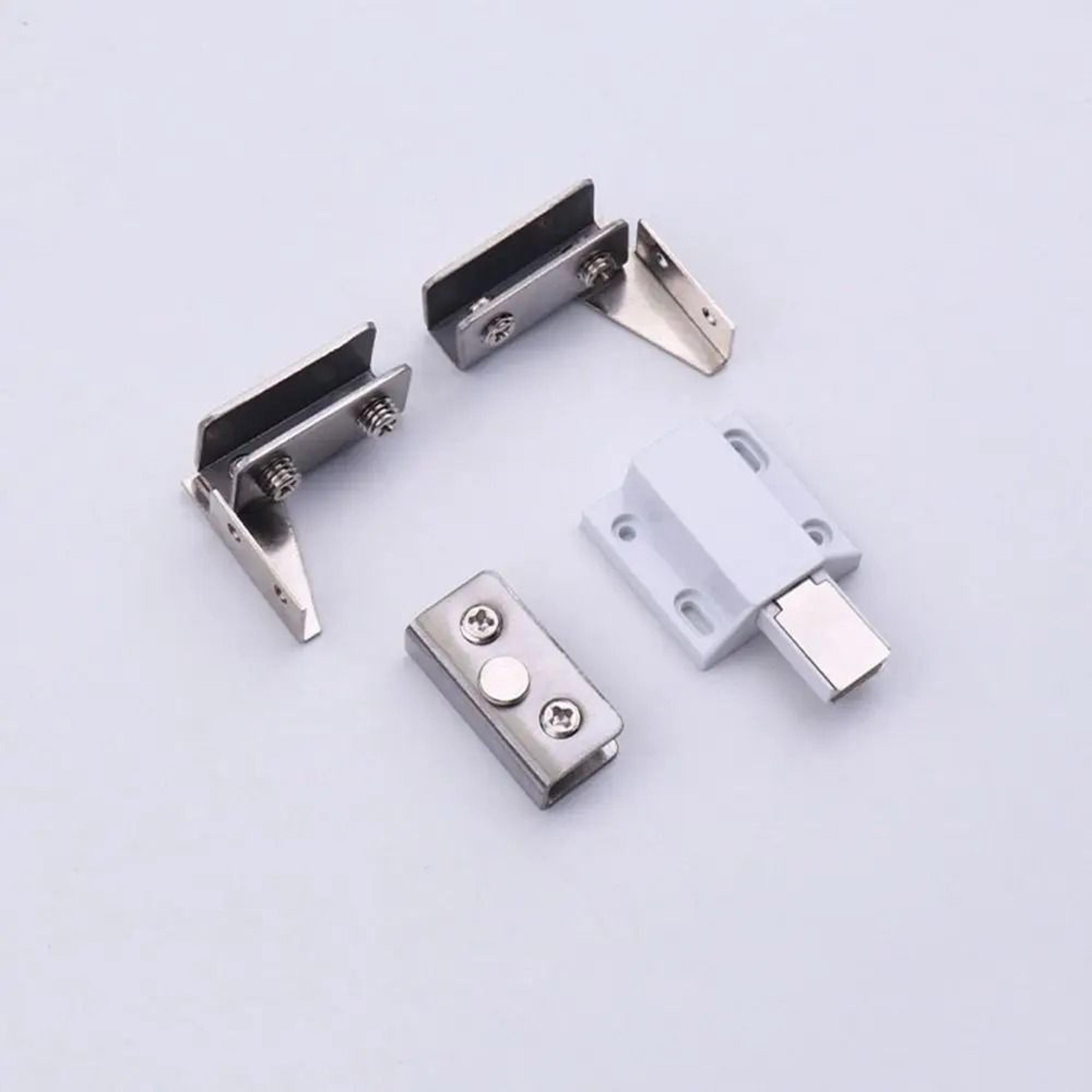 2PCS Zinc Alloy NonPerforated Glass Door Hinges For Wine Cabinets  Display Cabinets 8