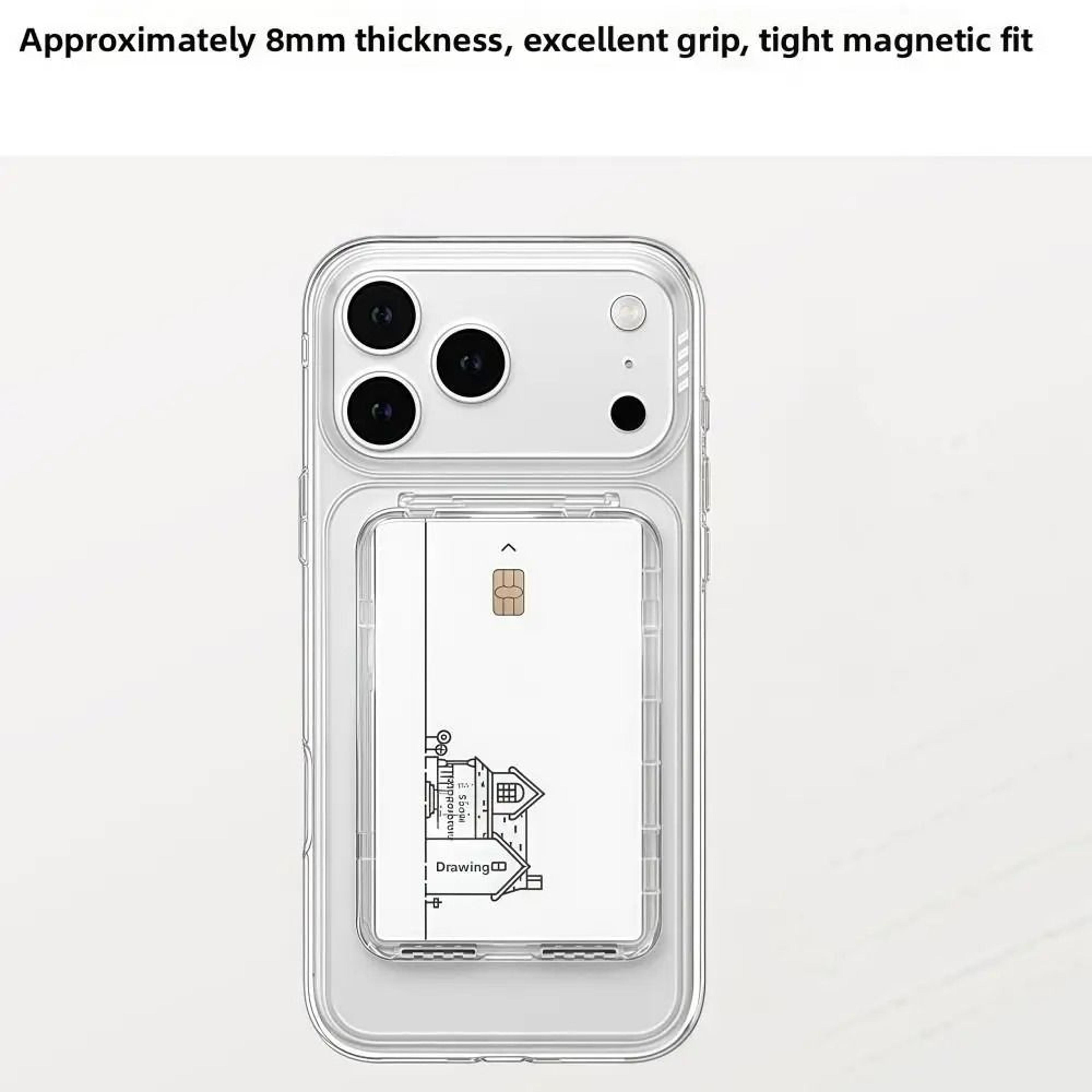 Transparent MagSafe Card Holder Wallet With Stand For IPhone 171615141312 3