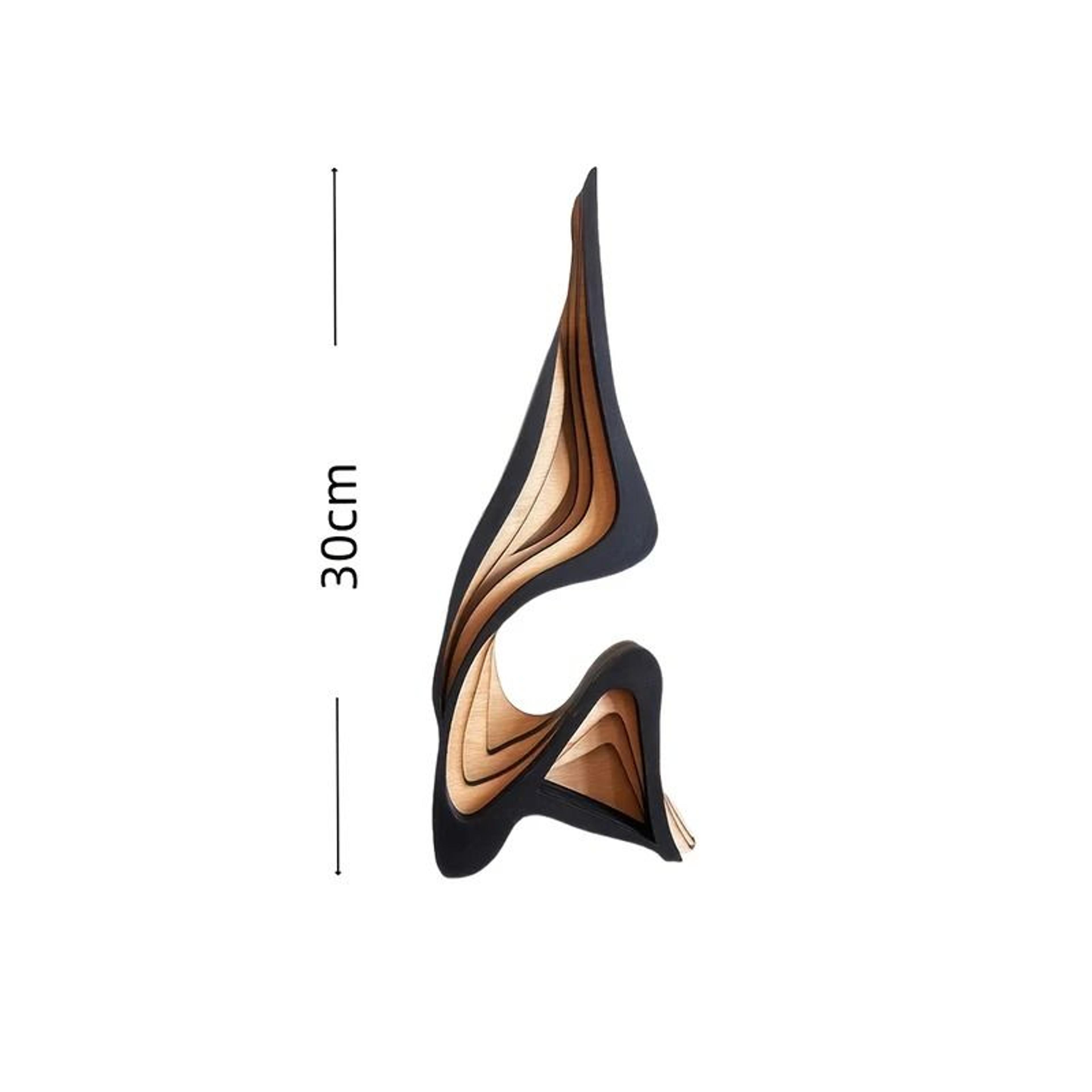 Abstract Wooden Curved Sculpture Decor For Bookshelves  Desktops 7