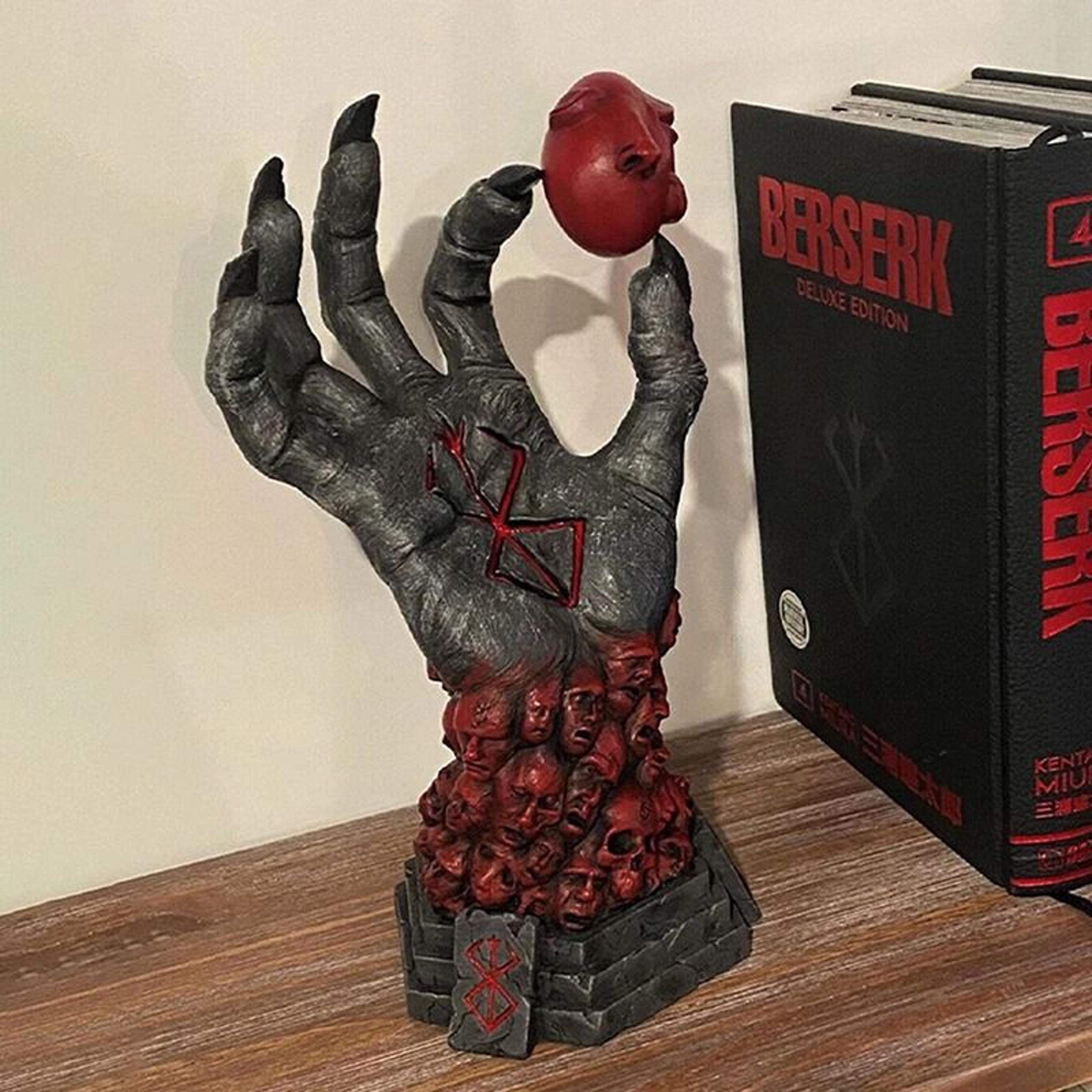 dark berserk grim reaper skull hand resin figurine decor