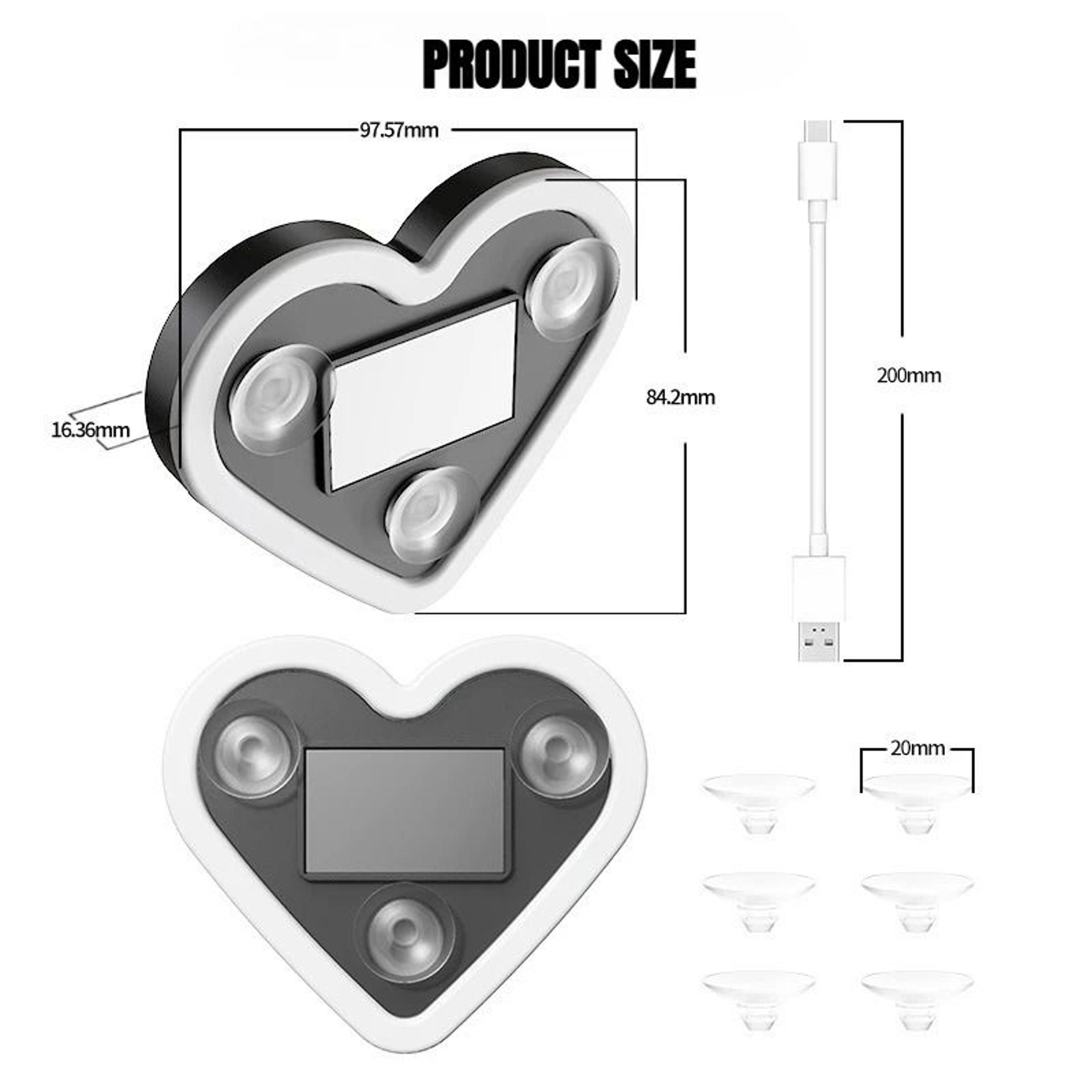 Solar Powered Heart Neon Car Window Light For Romantic Interior Decor 5