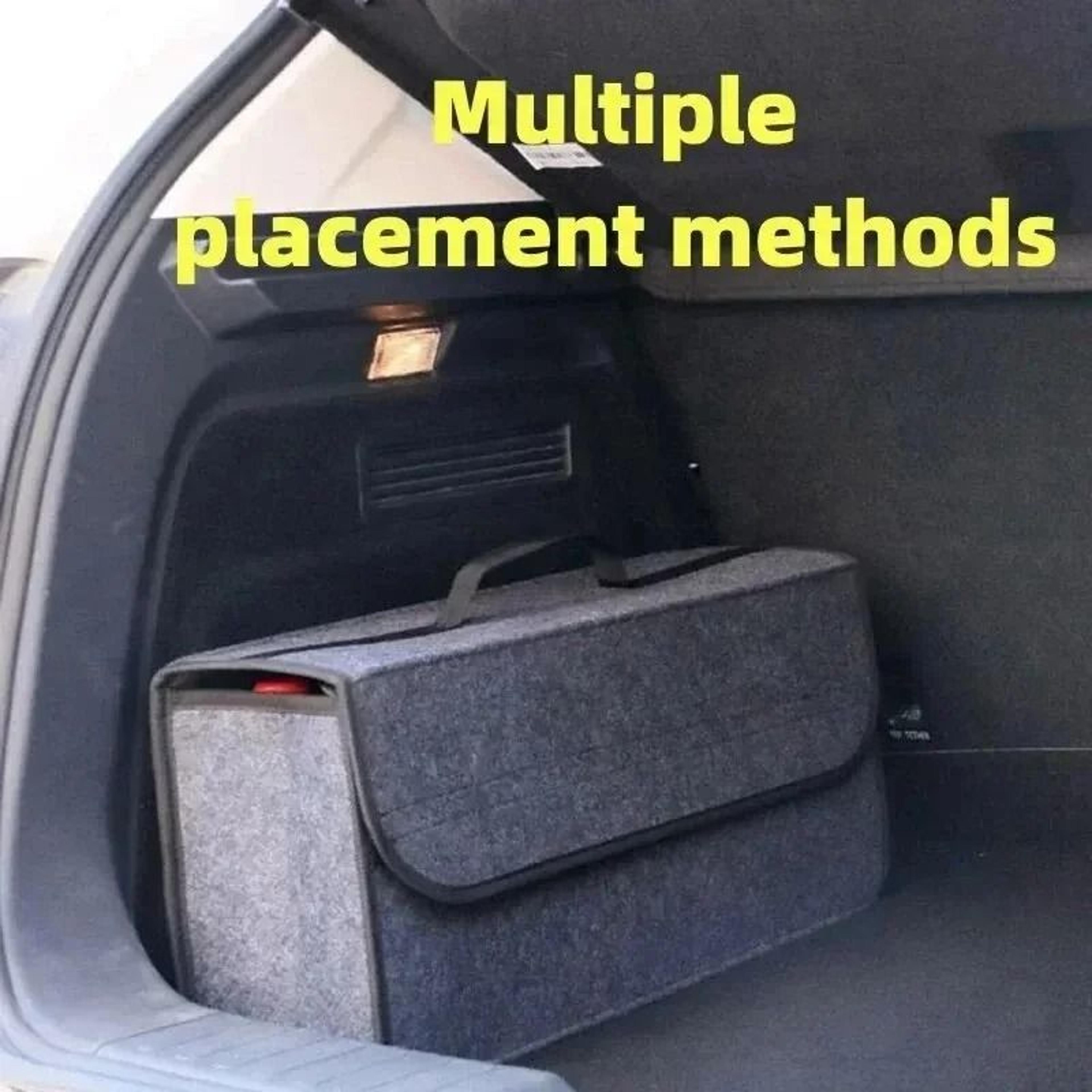 large felt car trunk organizer storage bag with anti-slip compartments
