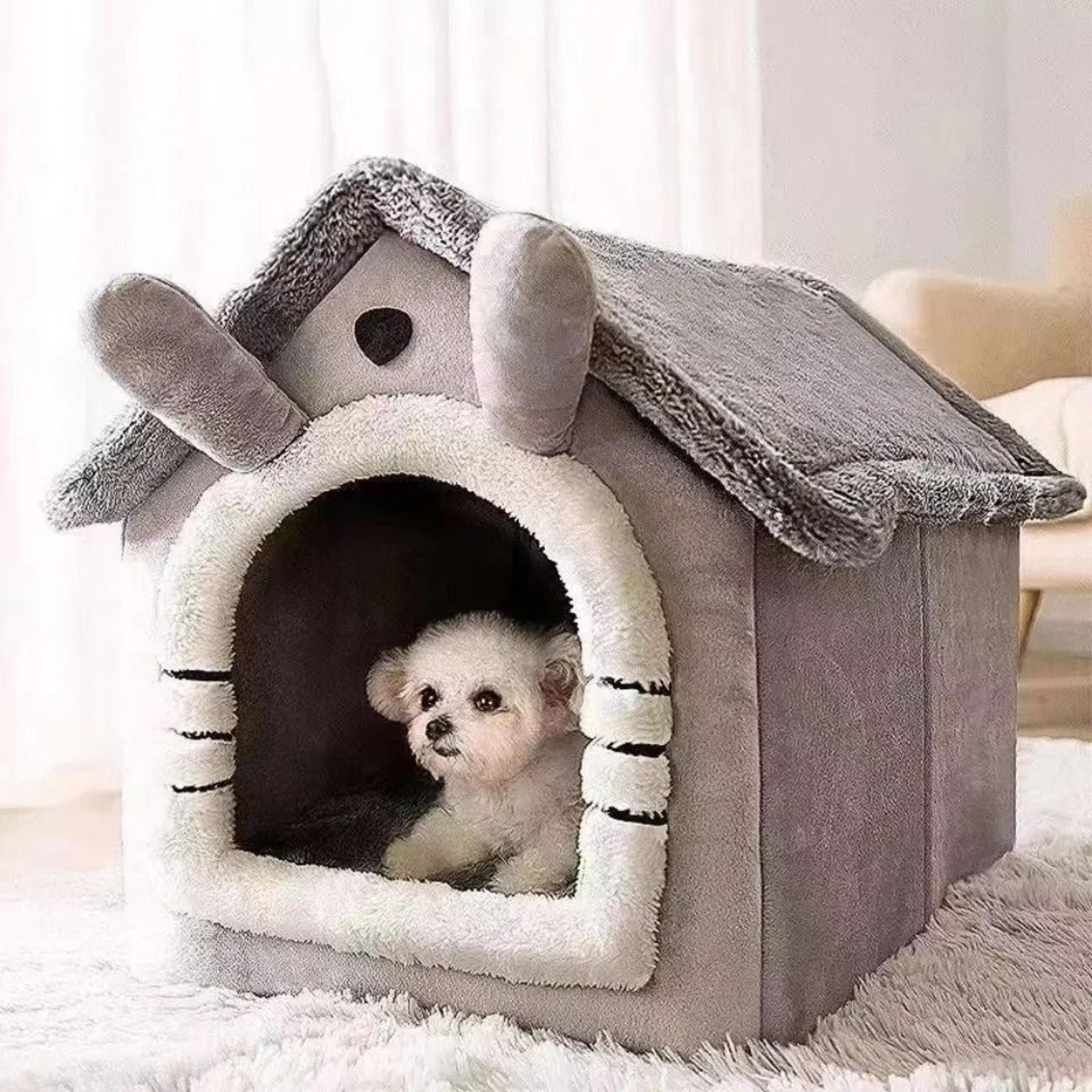 cozy all-season pet house bed for small dogs & cats