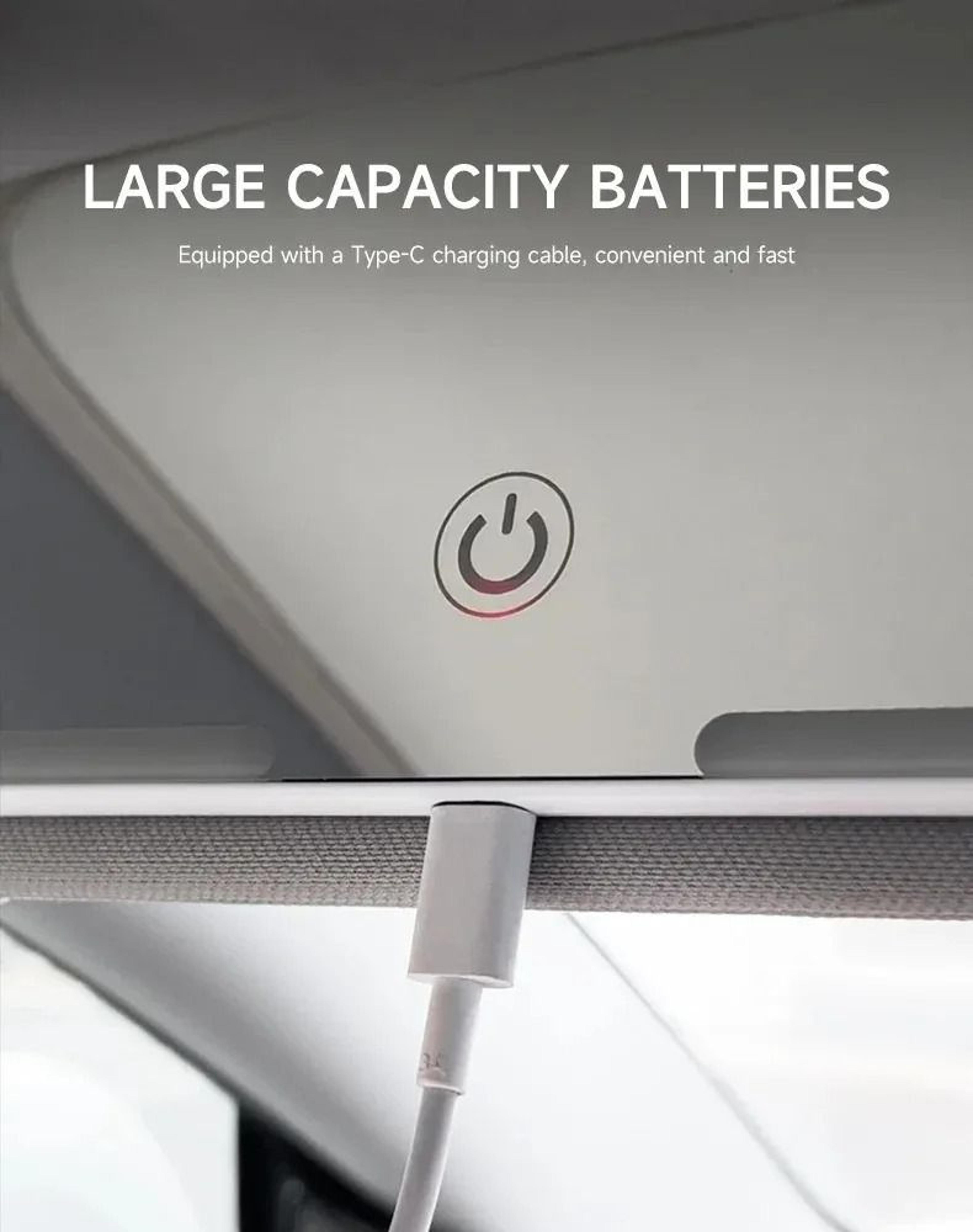Rechargeable LED Car Makeup Mirror With 3 Light Modes For Sun Visors 3