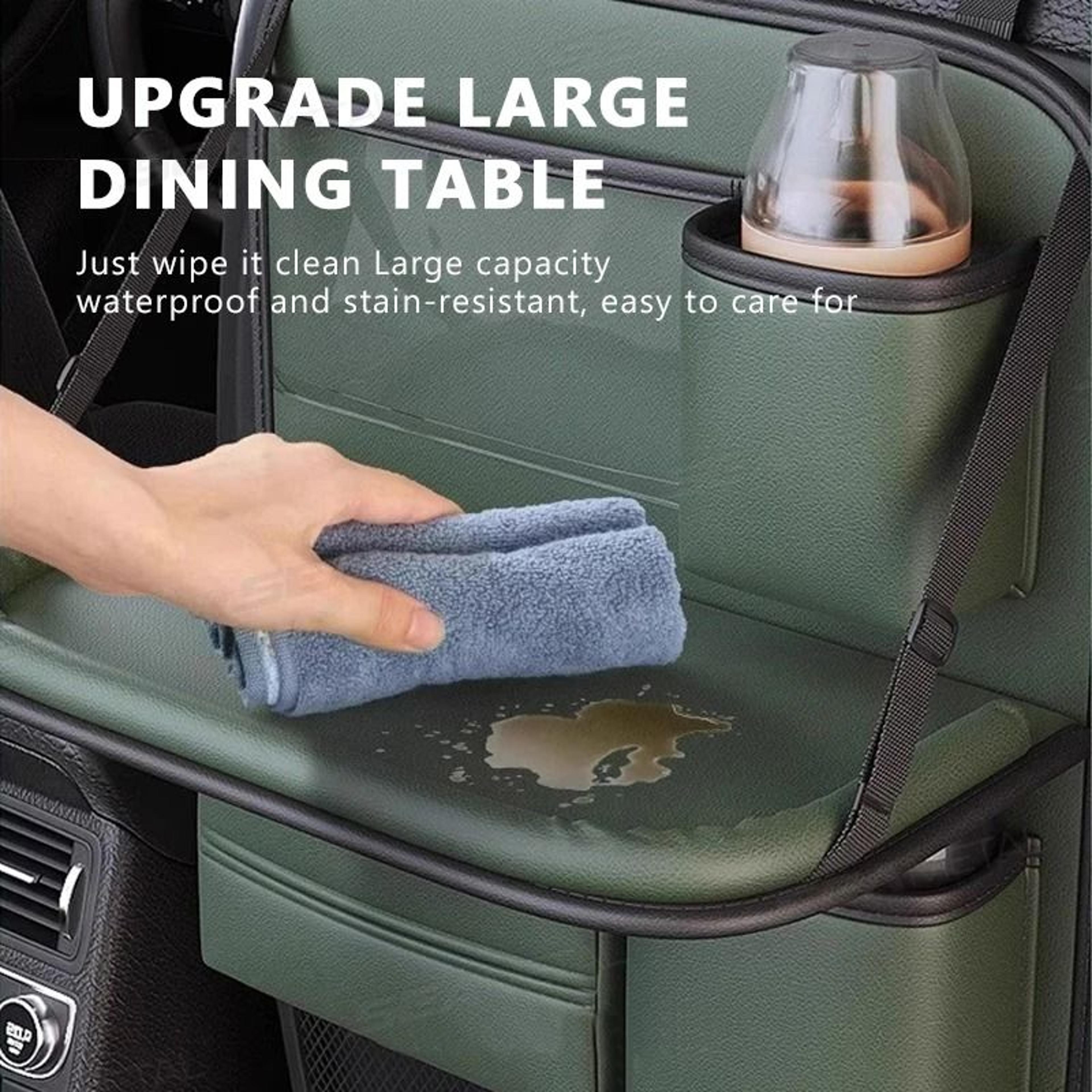 Car Seat Back Organizer With Foldable Tray And MultiPocket Storage 5