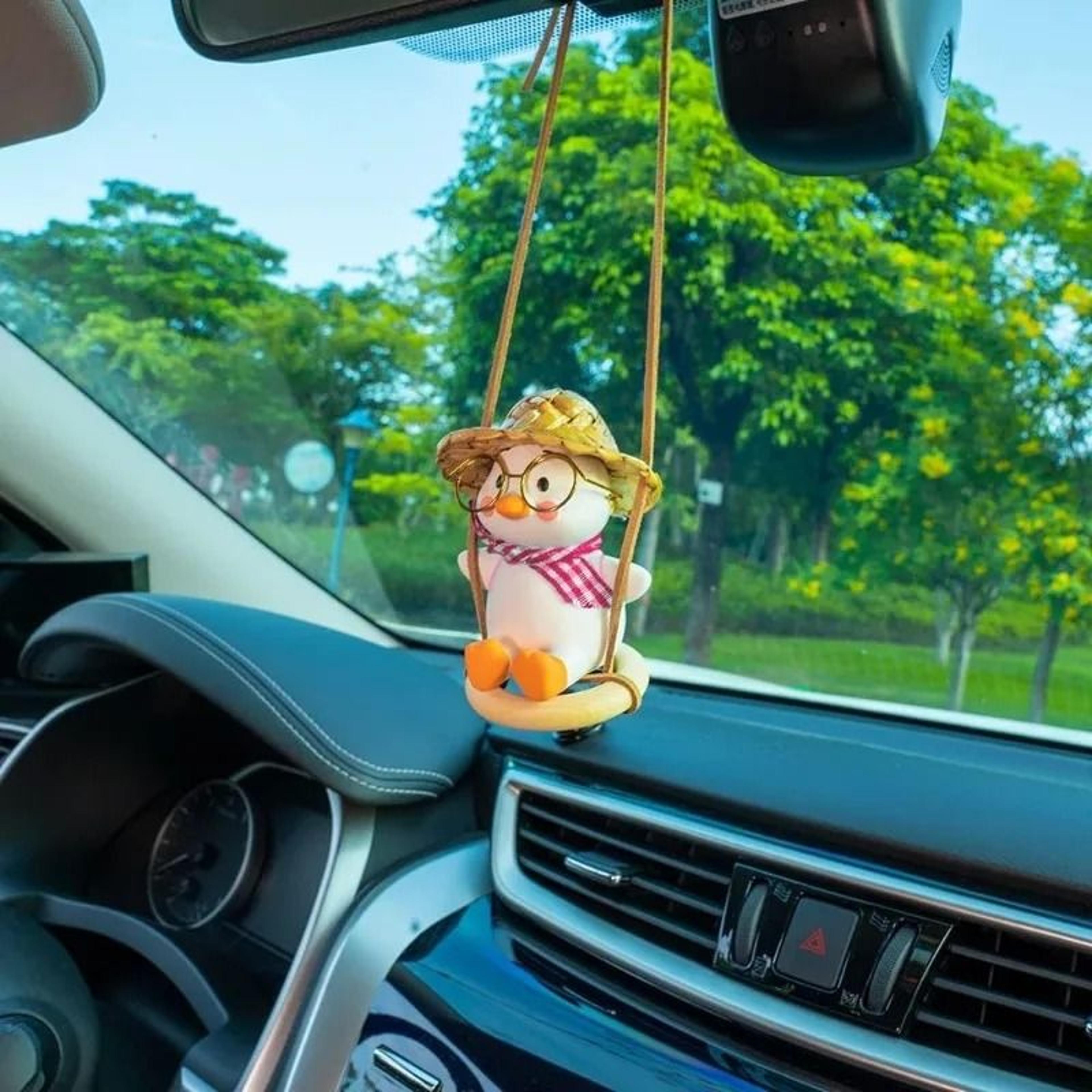 cute swing duck car hanging ornament for rear view mirror decor