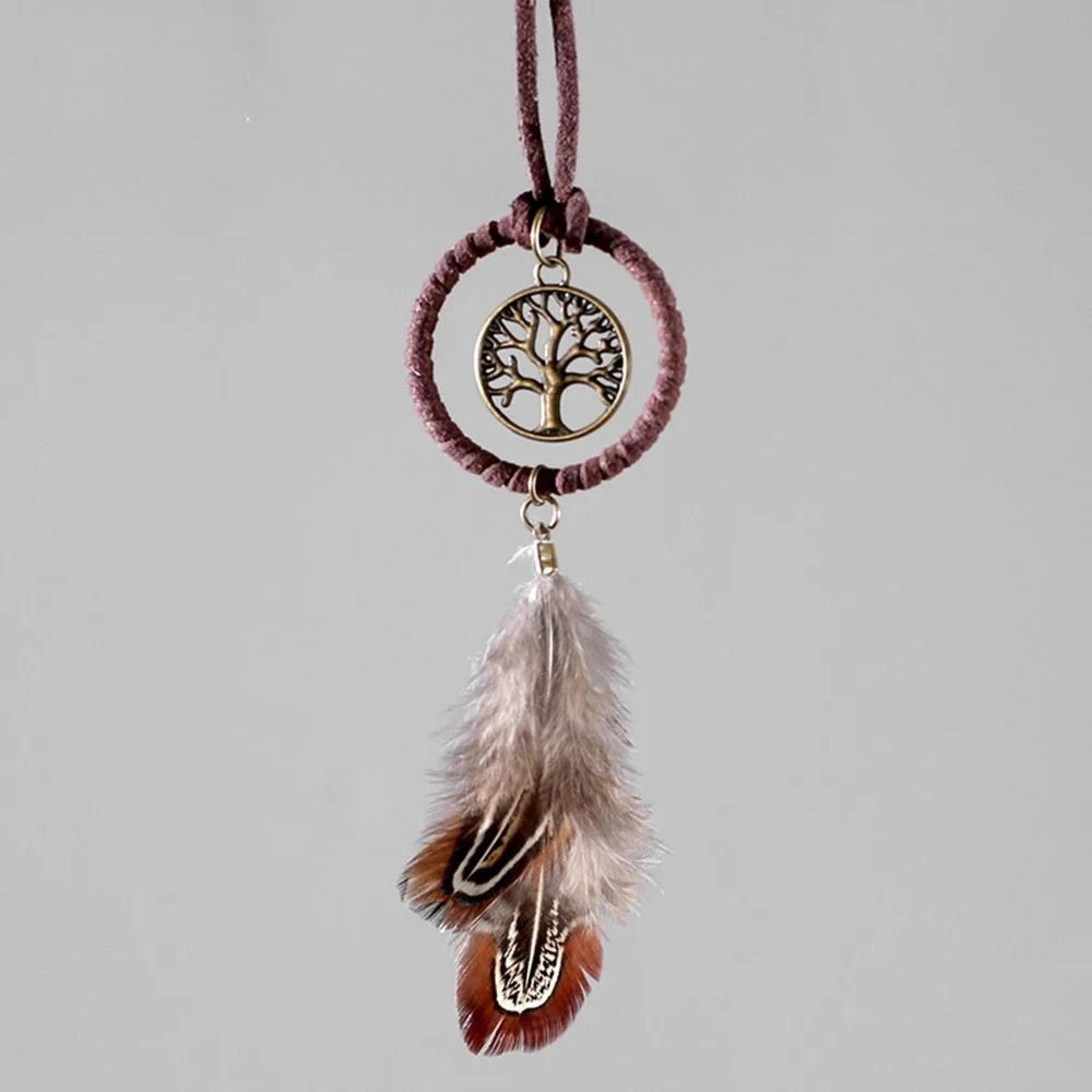 boho dream catcher feather car pendant for rearview mirror decor