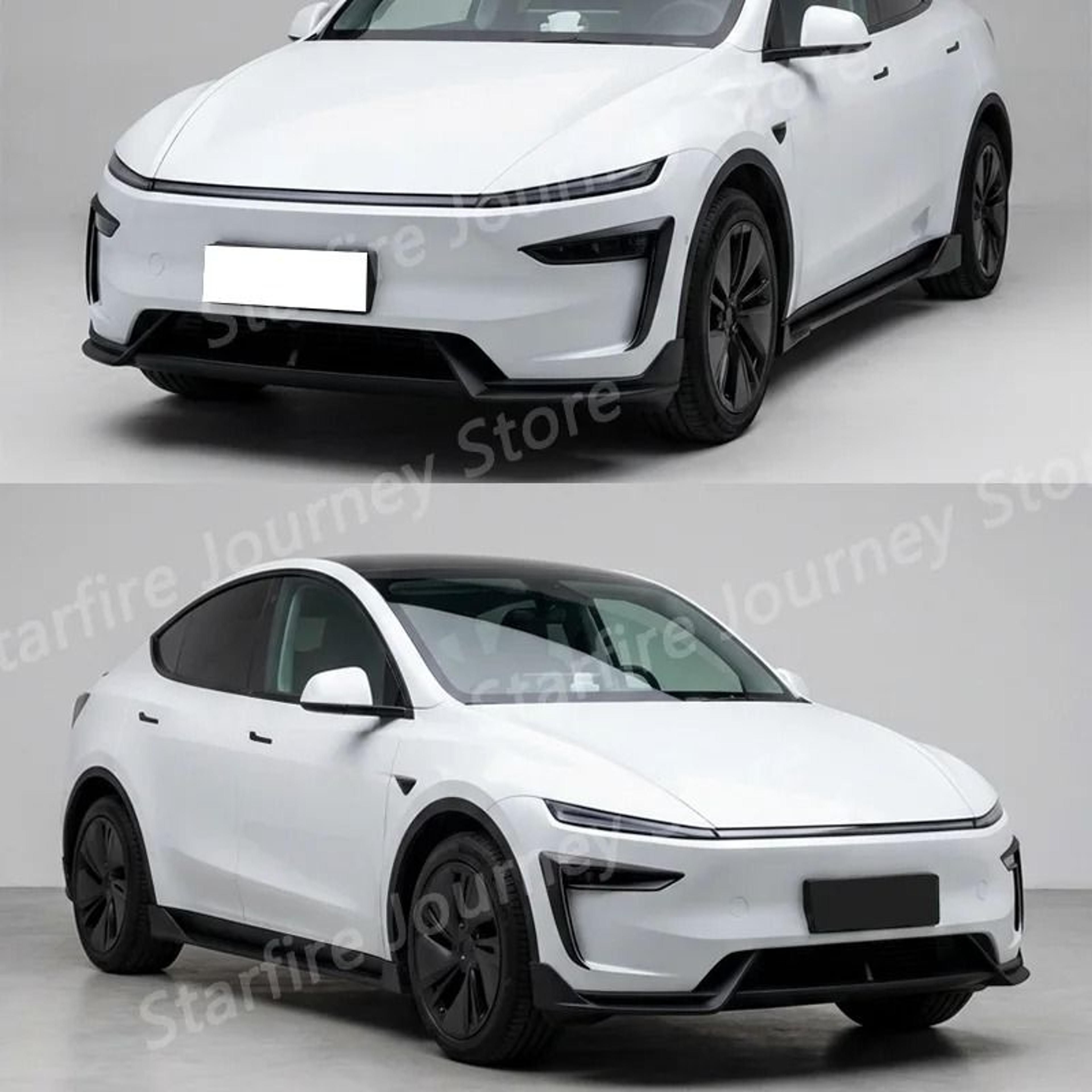 AD Gloss Black Front Lip  Side Skirt Body Kit For Tesla Model Y Juniper 2025 5