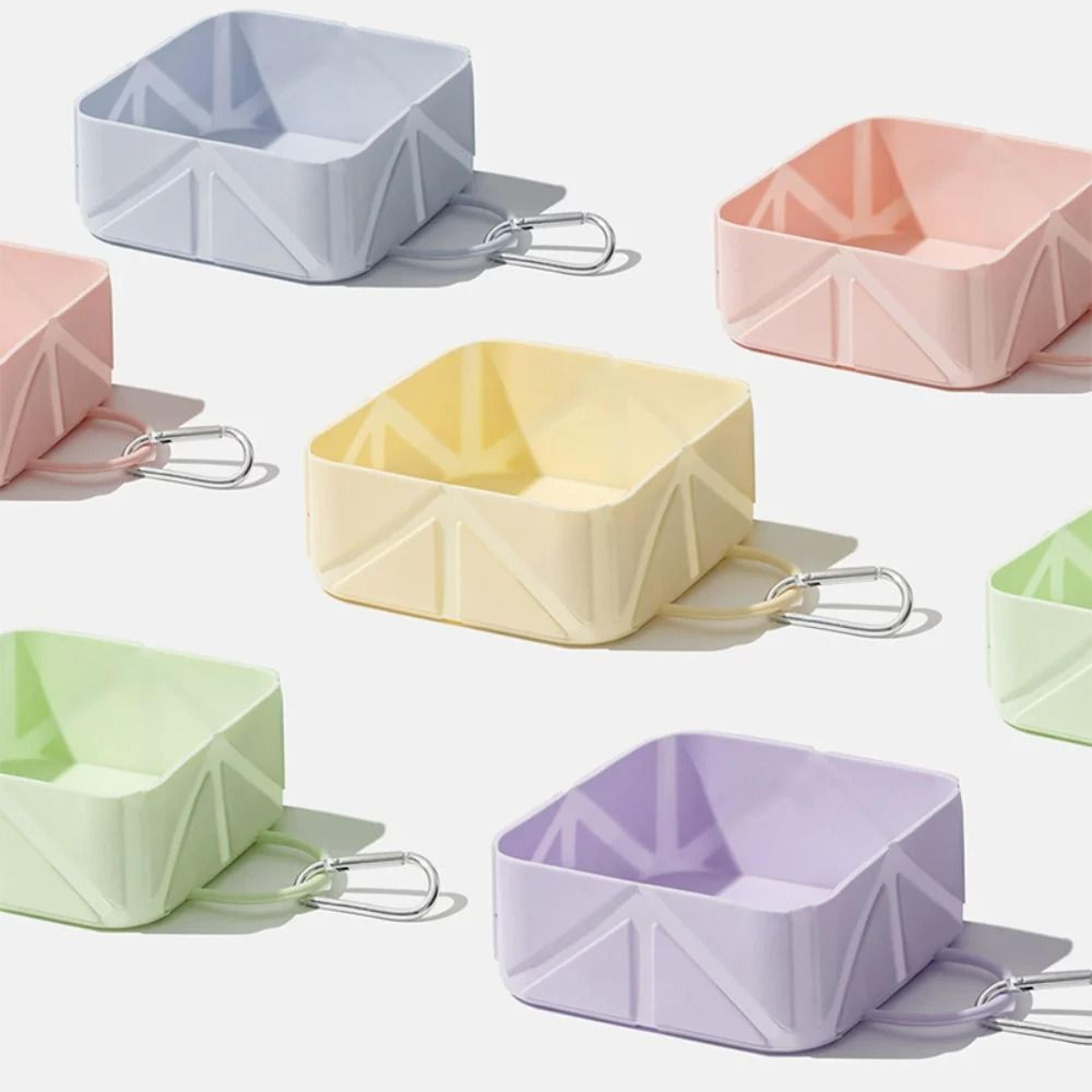 portable silicone collapsible pet travel bowl for dogs & cats