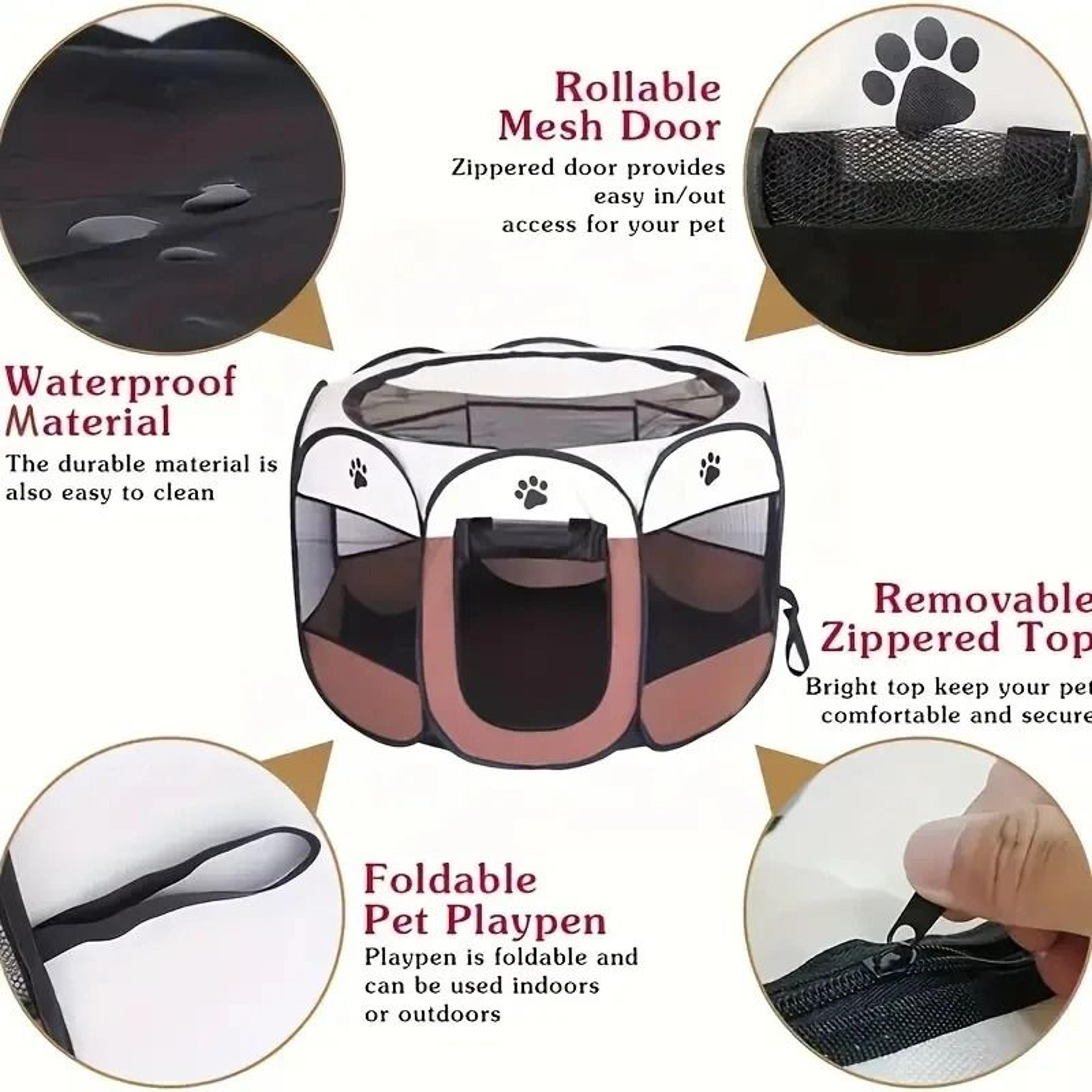 Foldable Waterproof Octagonal Pet Tent Playpen For Cats  Dogs 2