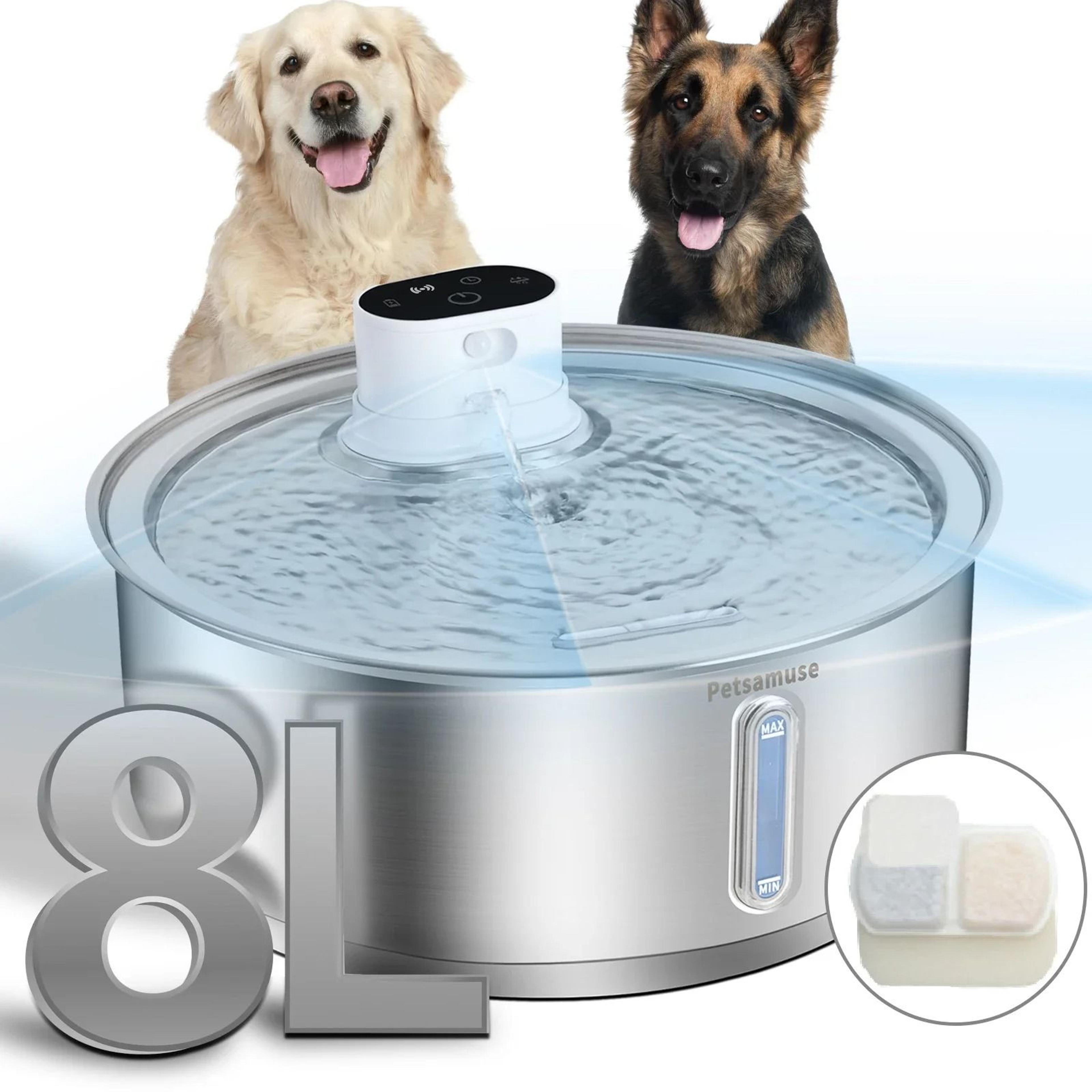 petavista 8l wireless stainless steel dog water fountain with smart sensor