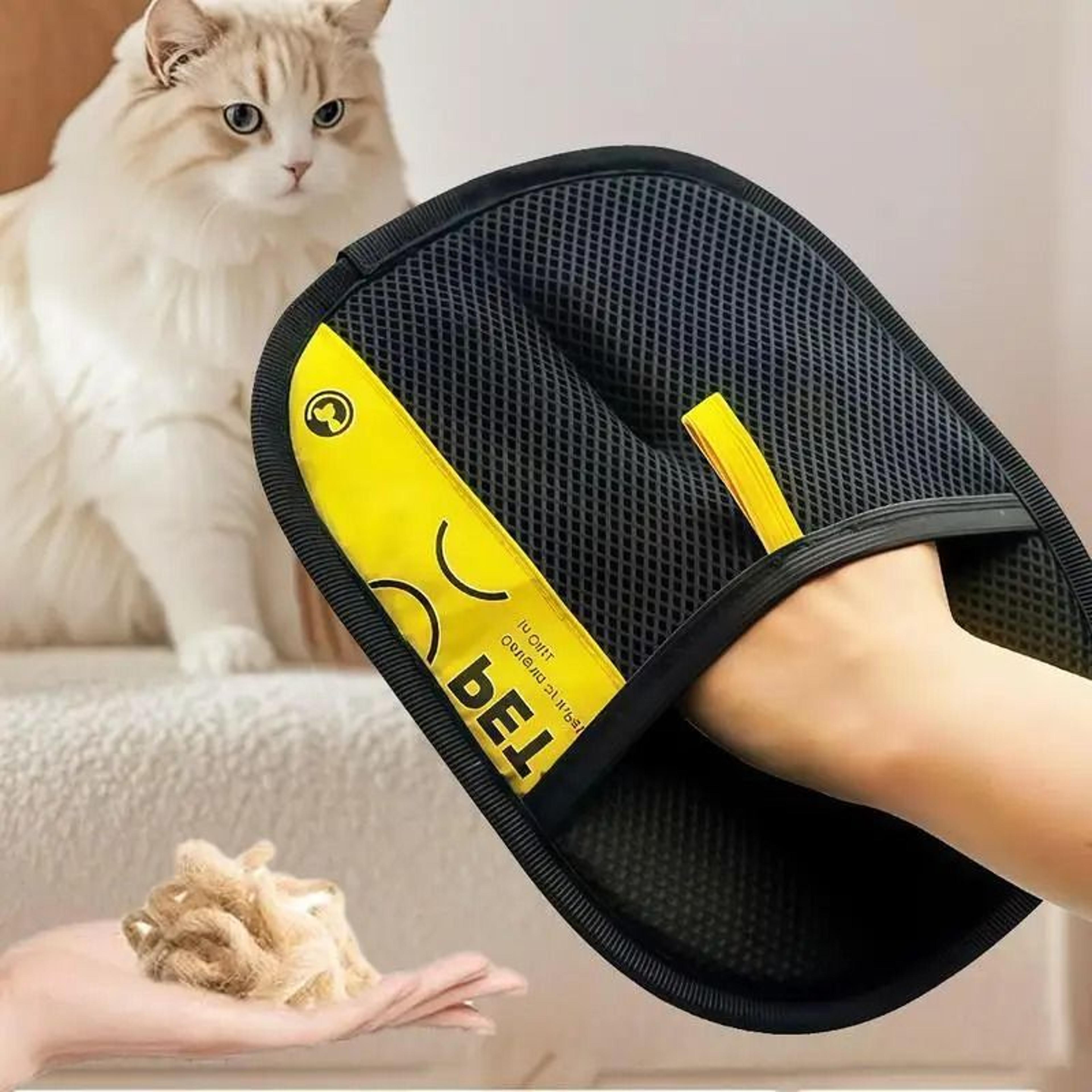 Reusable Electrostatic Pet Hair Remover Grooming Gloves With 2in1 Lint Roller 1