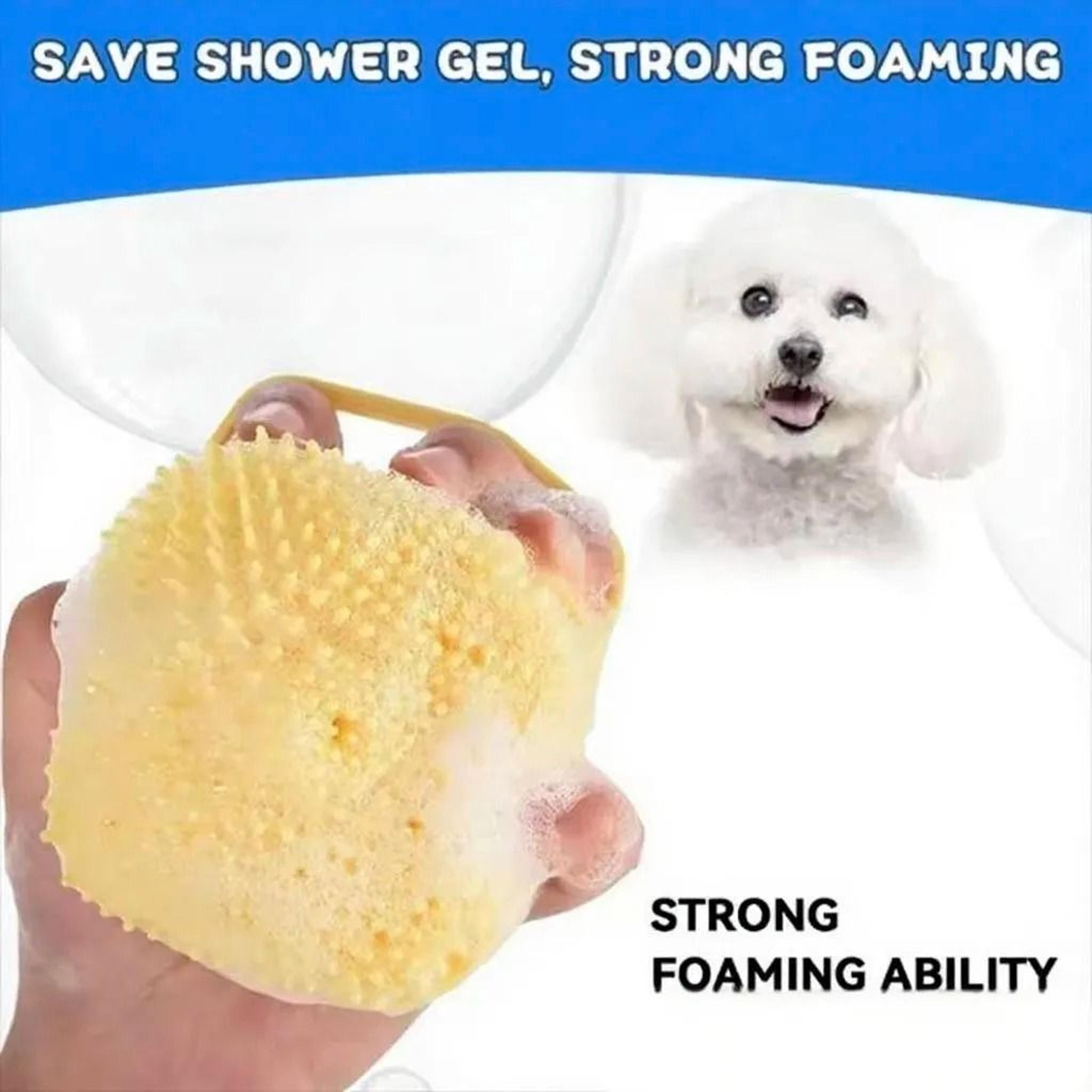 Silicone Pet Massage Shower Brush With Shampoo Dispenser For Dogs  Cats 5