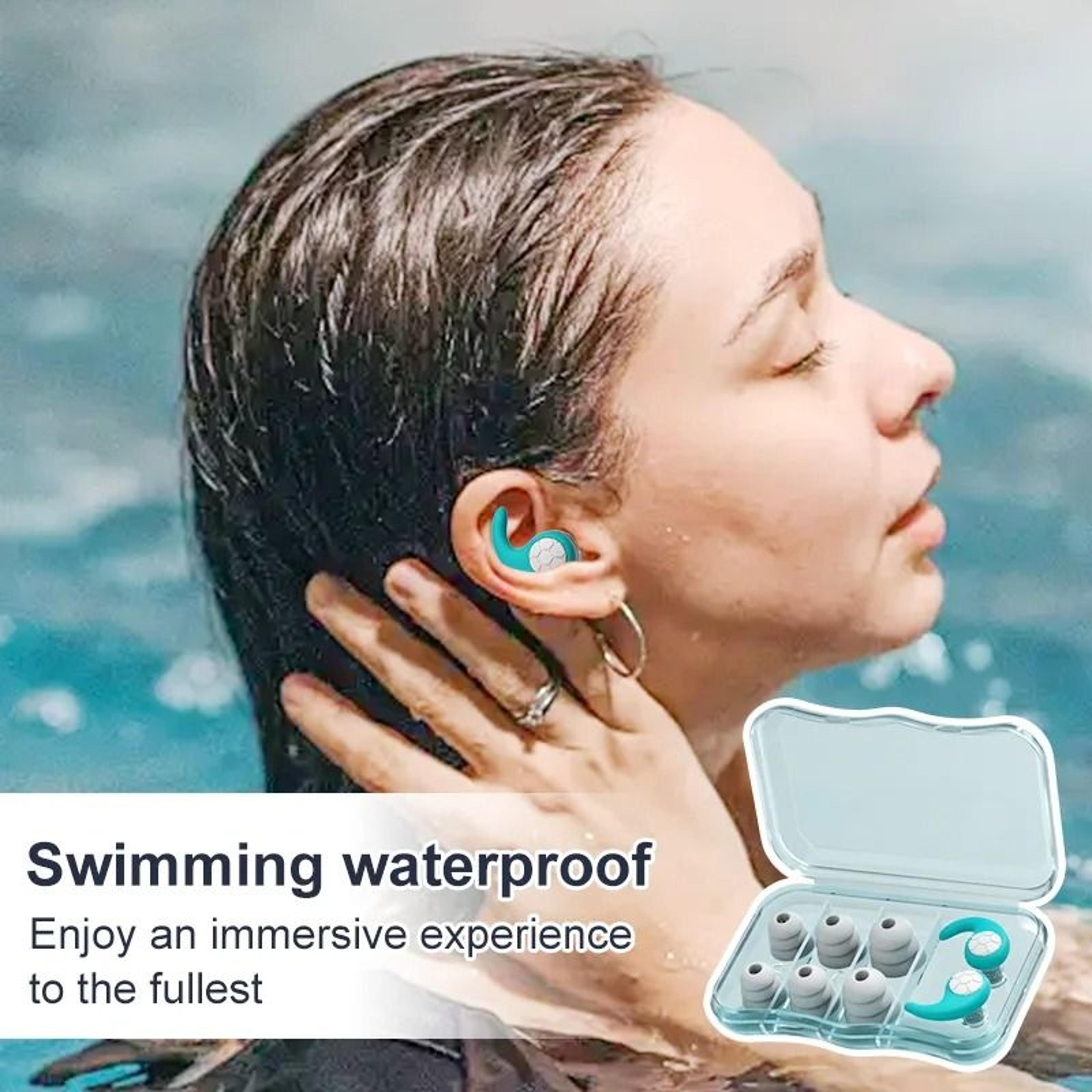 Reusable Waterproof Ear Plugs For Sleeping Swimming  Noise Reduction 4
