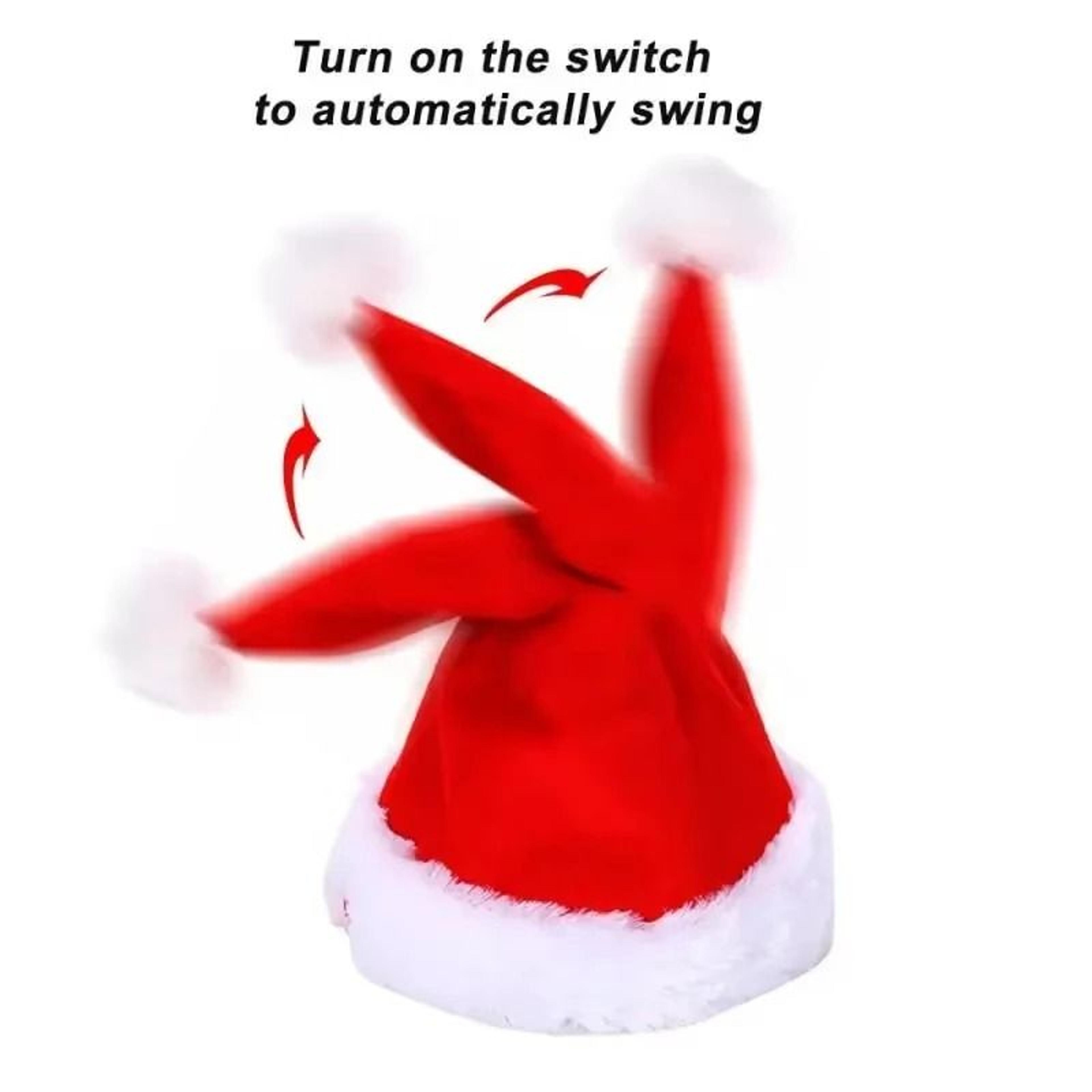 LED Plush Santa Hat With Adjustable Lights For Kids  Adults 3