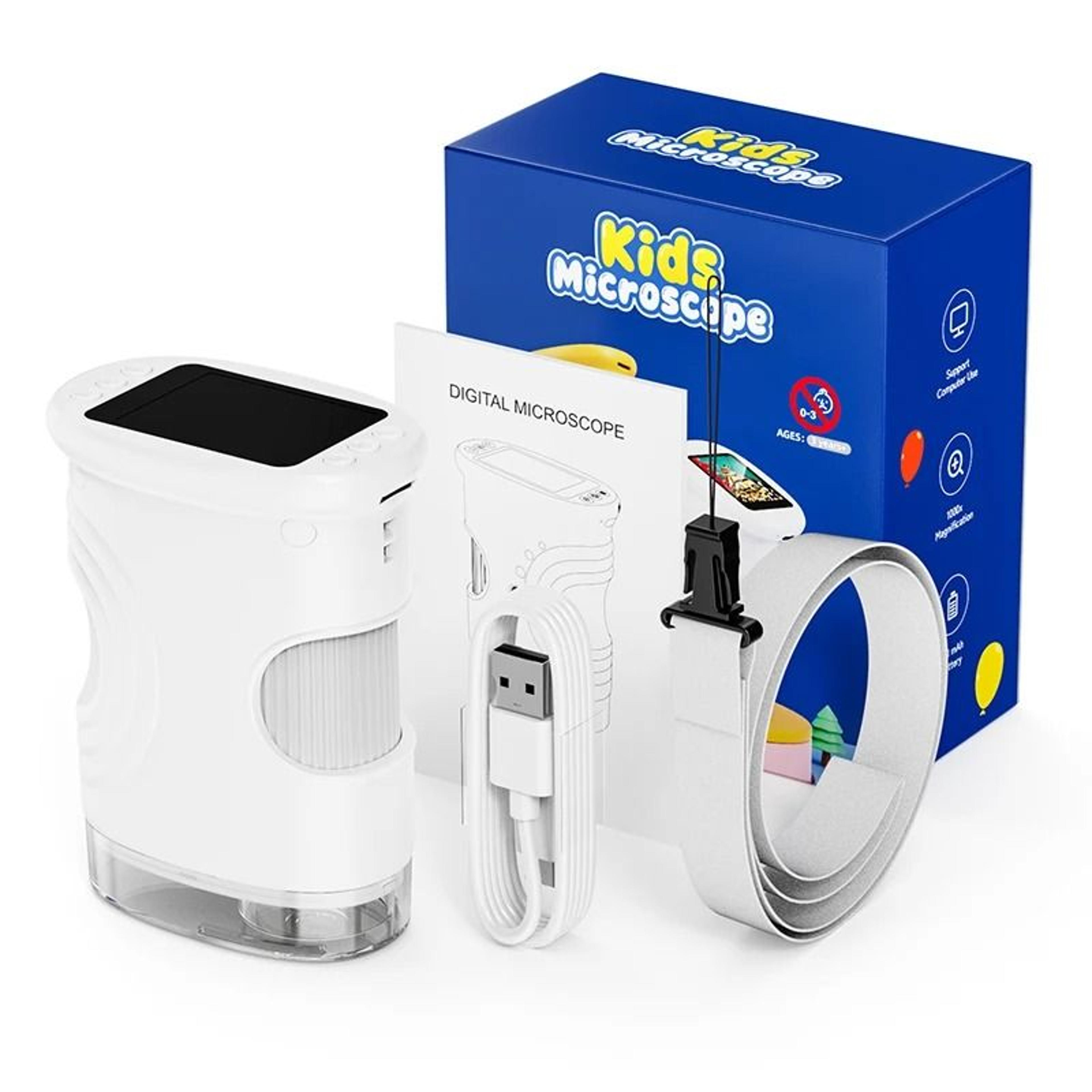 1000x kids digital microscope with 2-inch screen & hd camera