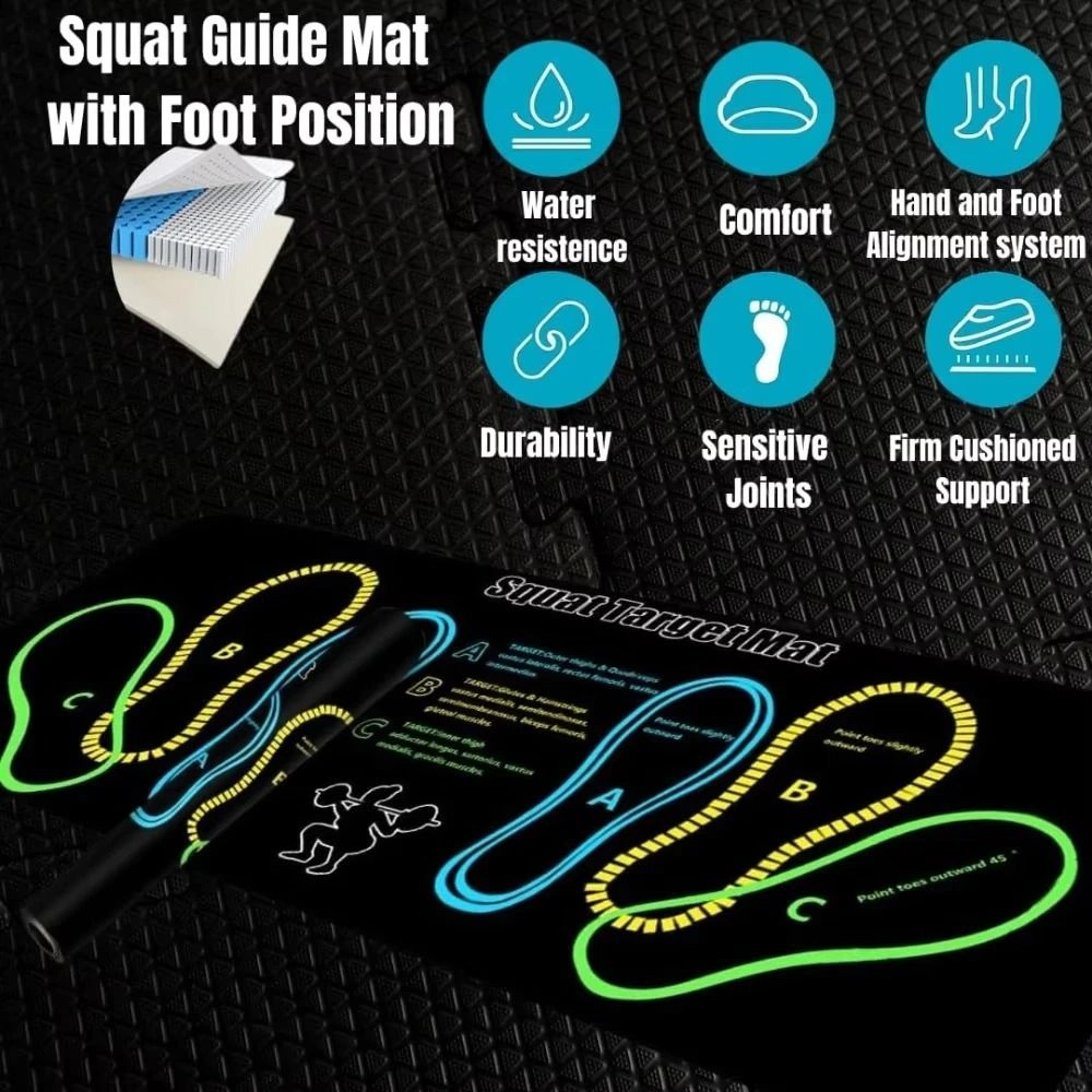 NonSlip TwoColor Squat Mat For Home Workouts  Floor Exercise 0