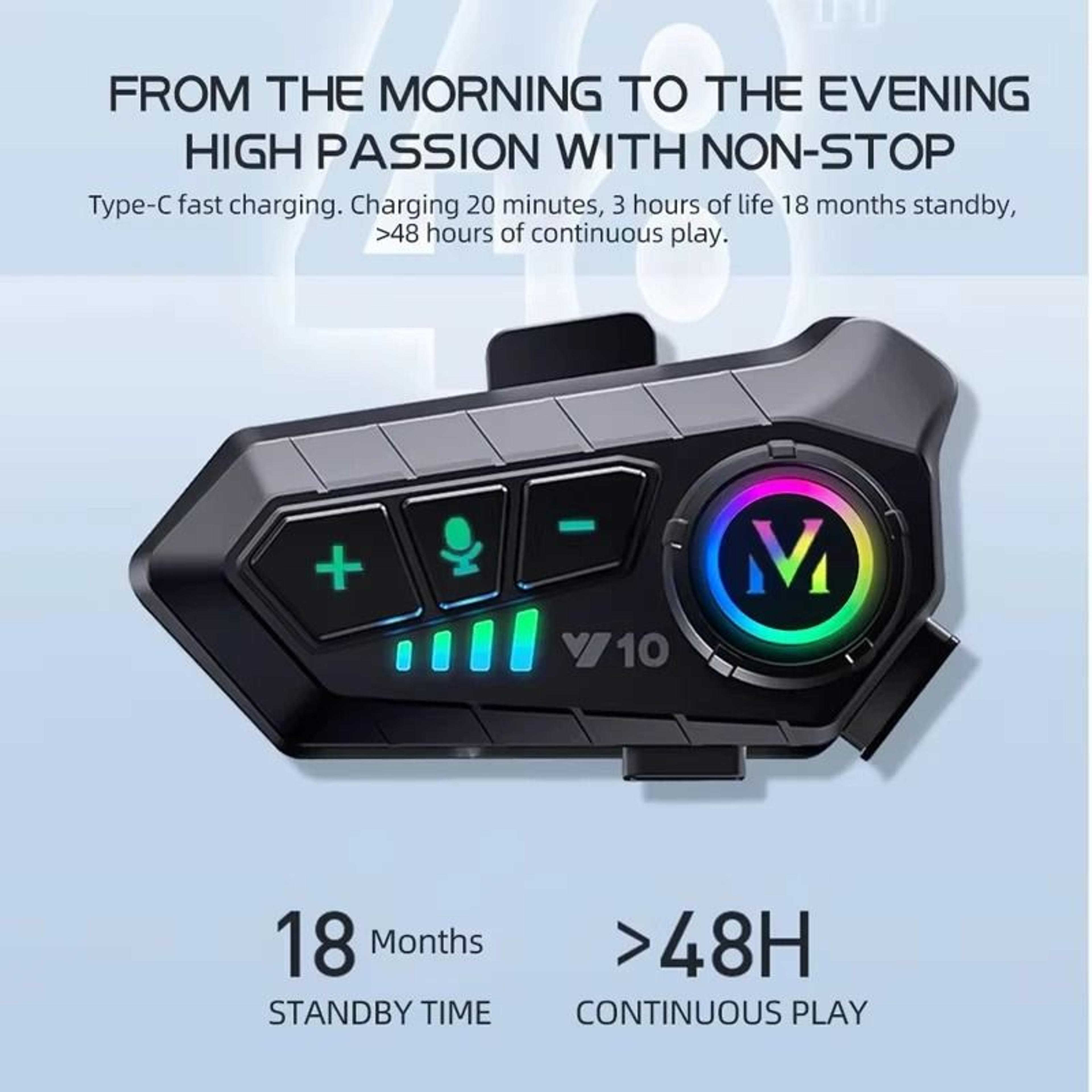 Bluetooth 53 Motorcycle Helmet Headset With 2000mAh Battery  Waterproof Design 6