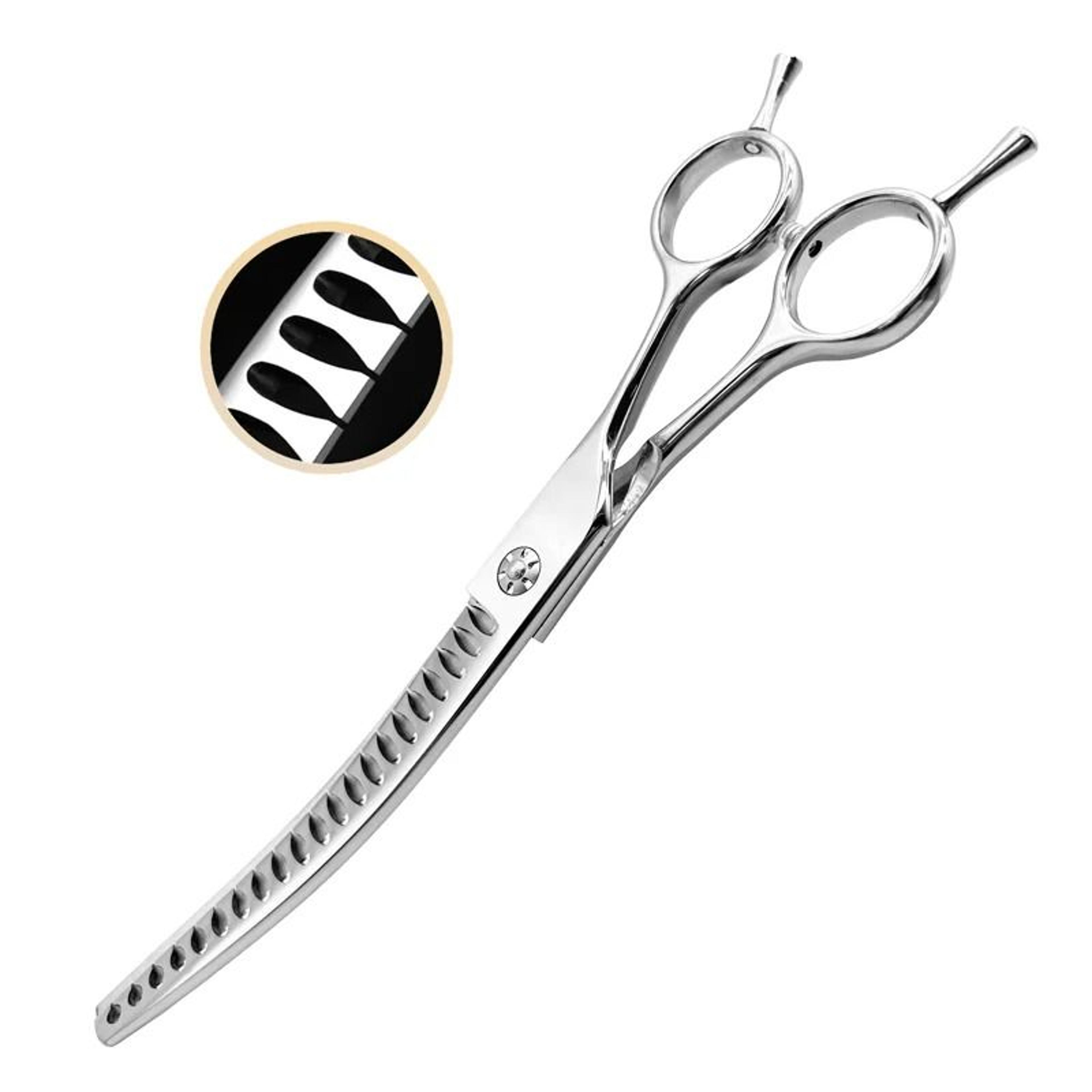 ChunkCurve Pro 7in Curved Chunking Grooming Scissors For Dogs  Cats 9