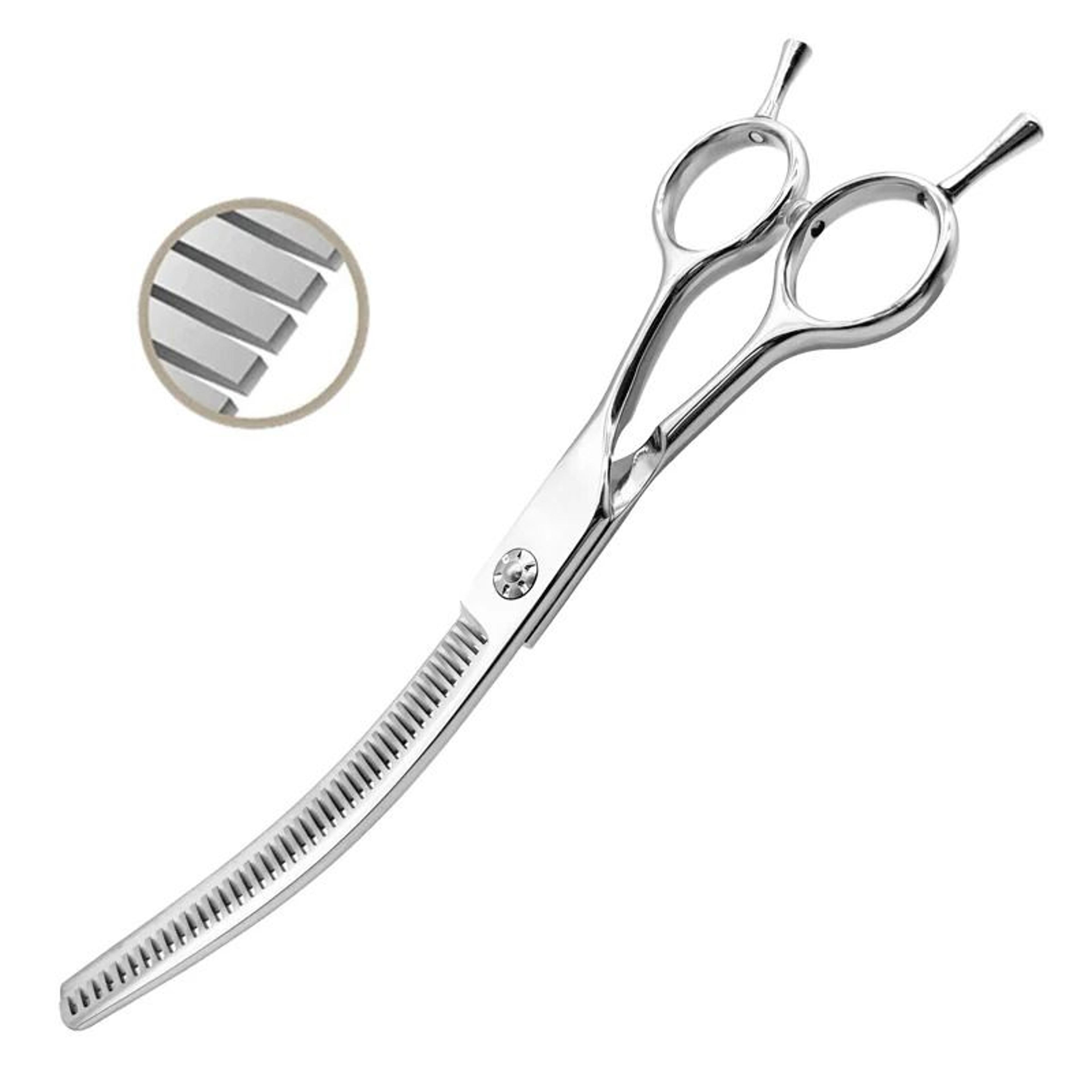 ChunkCurve Pro 7in Curved Chunking Grooming Scissors For Dogs  Cats 4