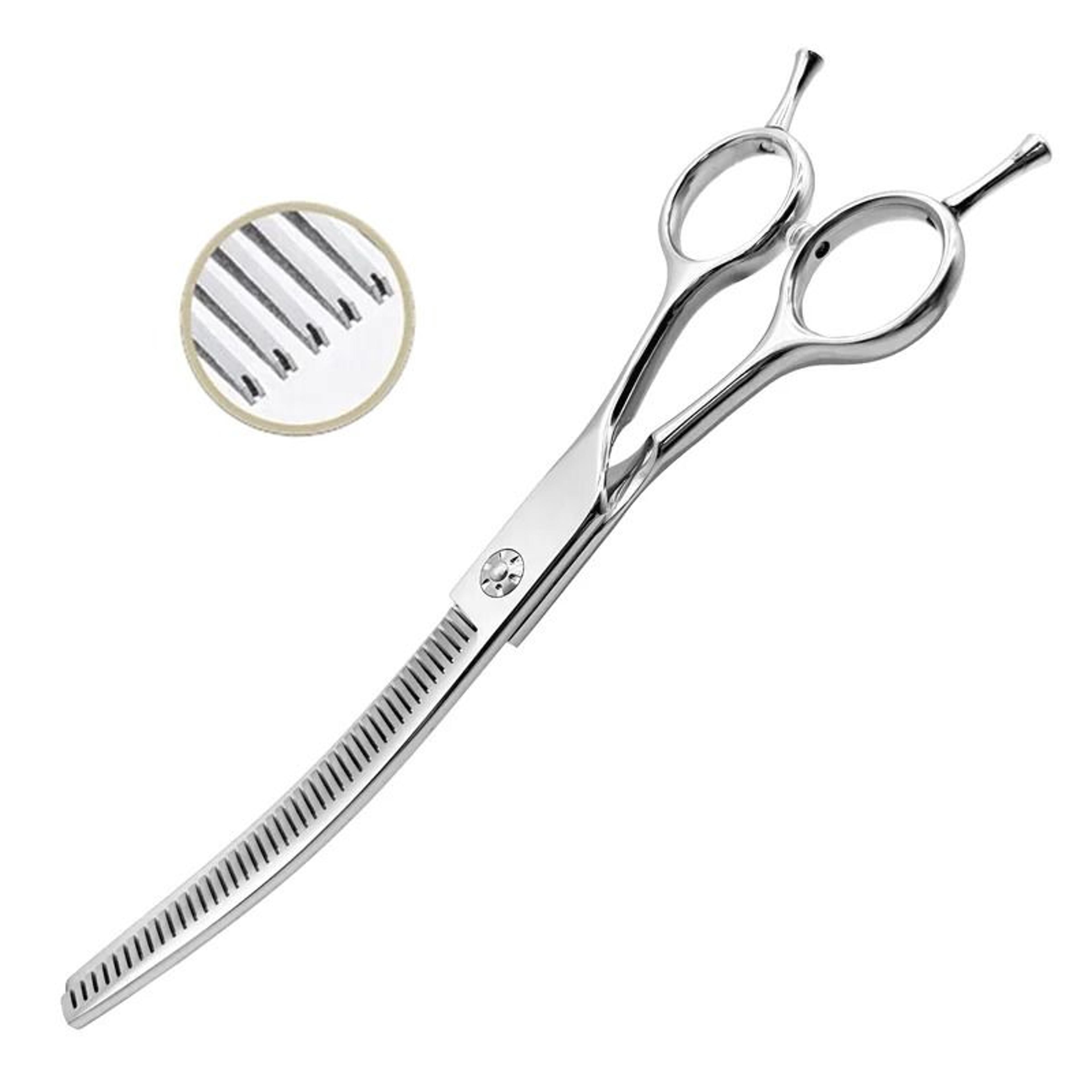 ChunkCurve Pro 7in Curved Chunking Grooming Scissors For Dogs  Cats 5
