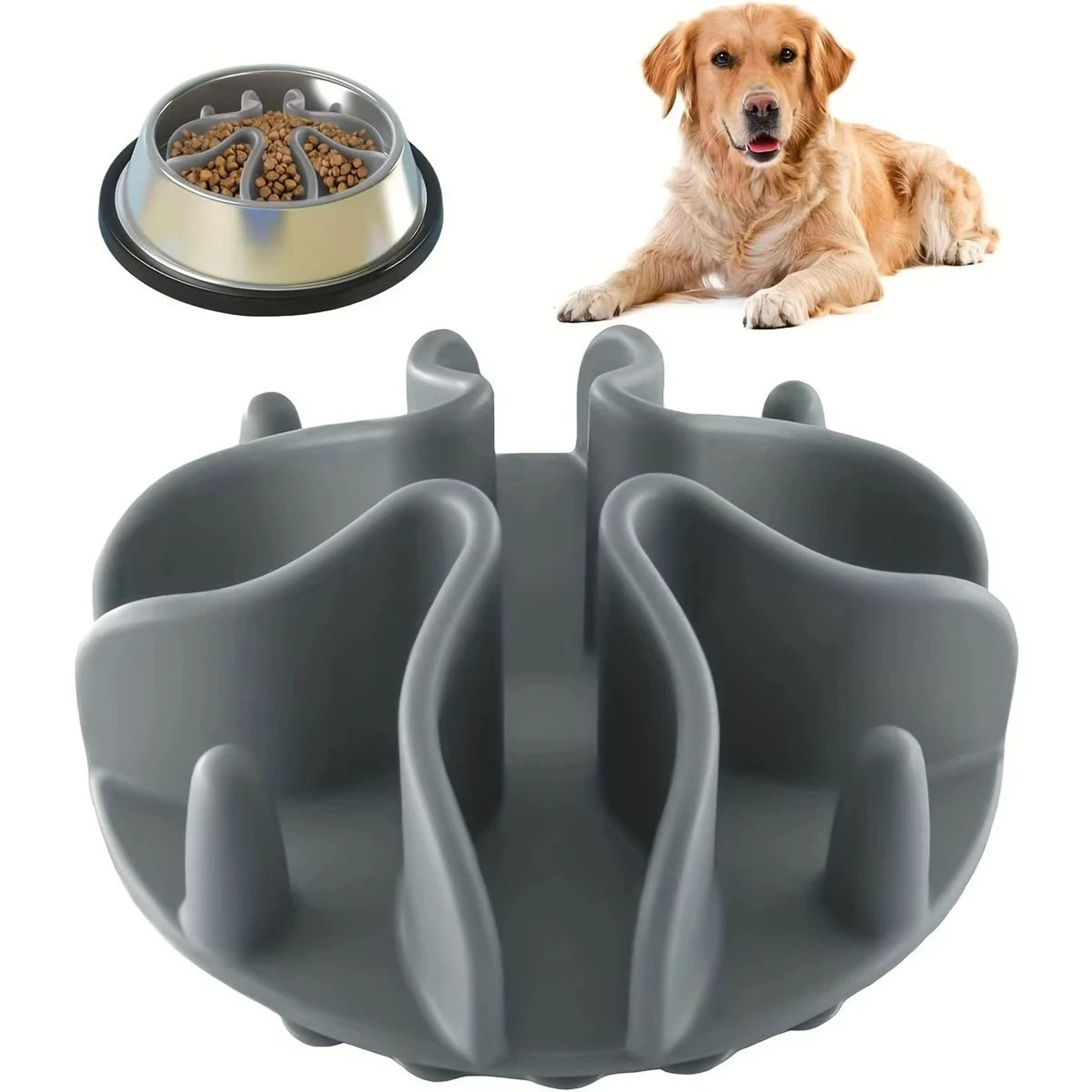 soft silicone slow feeder puzzle bowl insert for dogs & cats