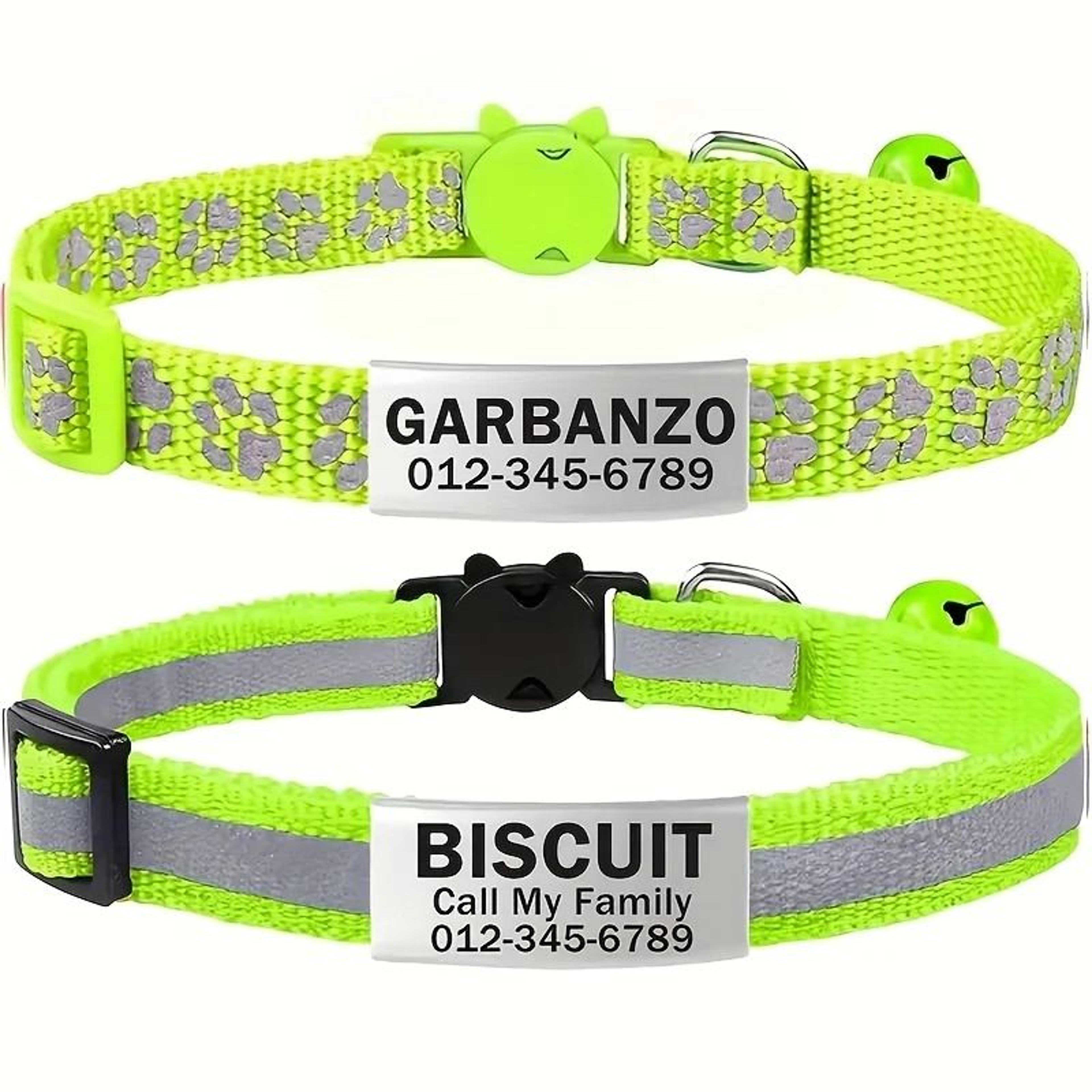 Personalized Reflective Safety Cat Collar Set With Engraved ID Buckle 8