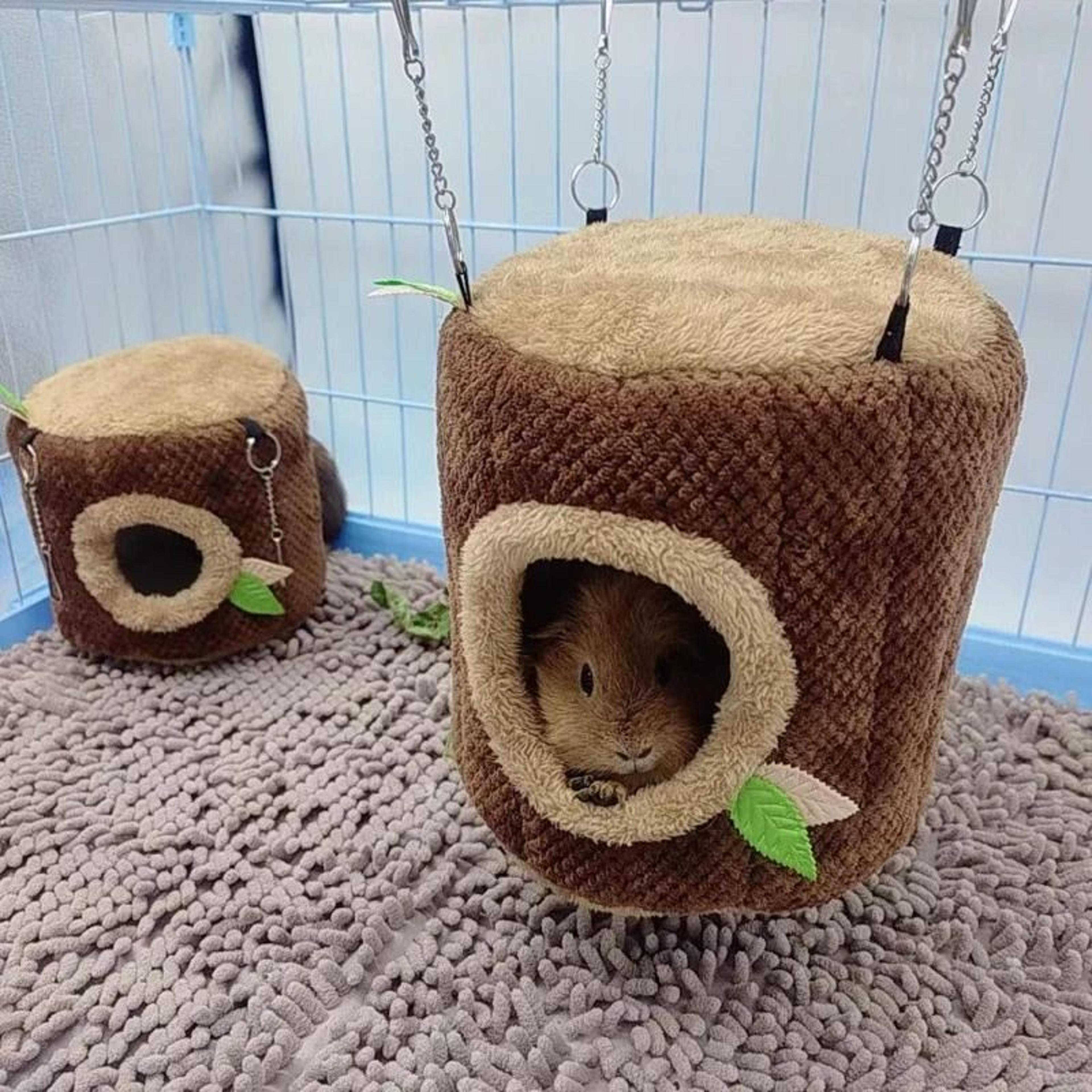 Tree Stump Hamster Hammock Bed For Small Animals 4