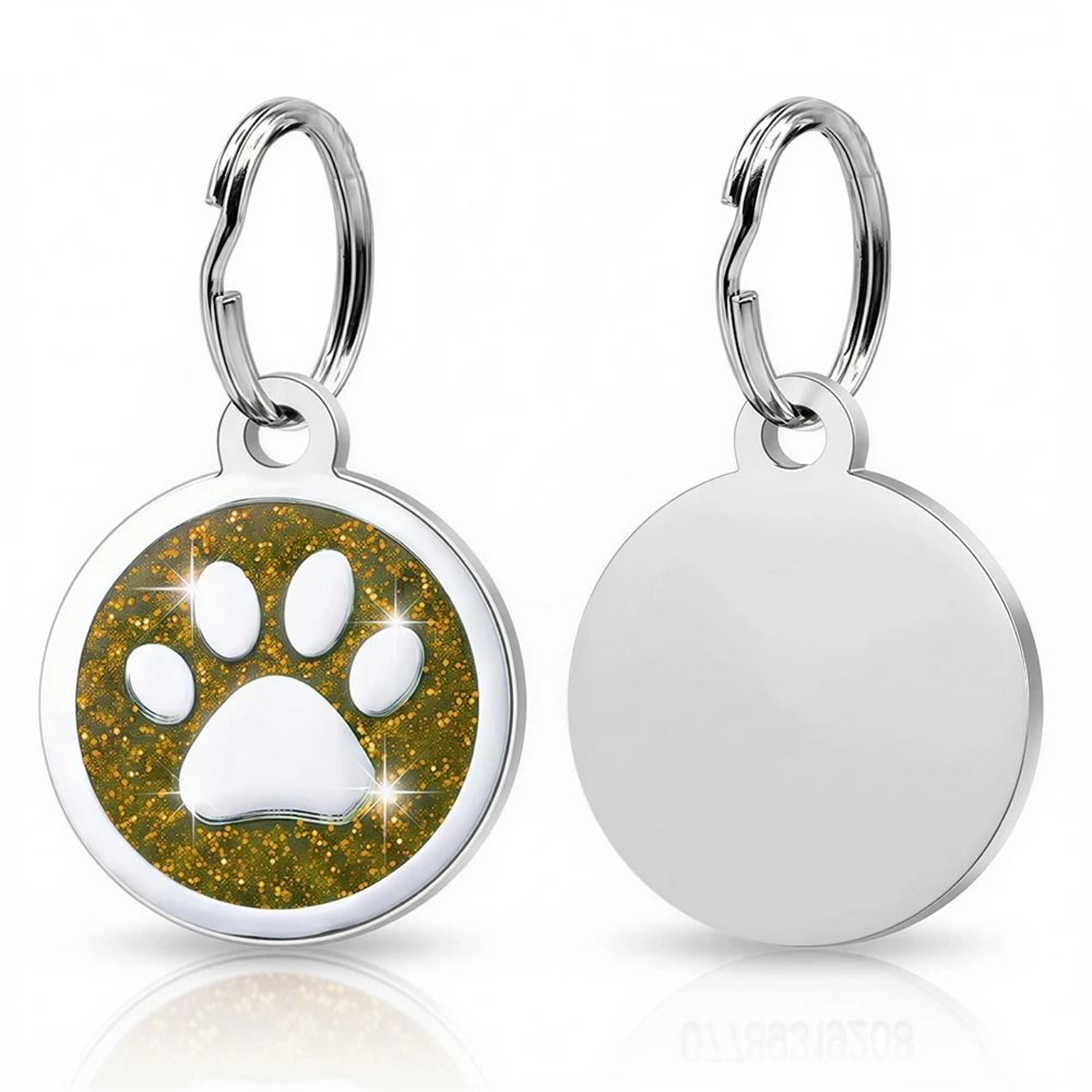 Personalized Glitter Paw Print Pet ID Tag 7