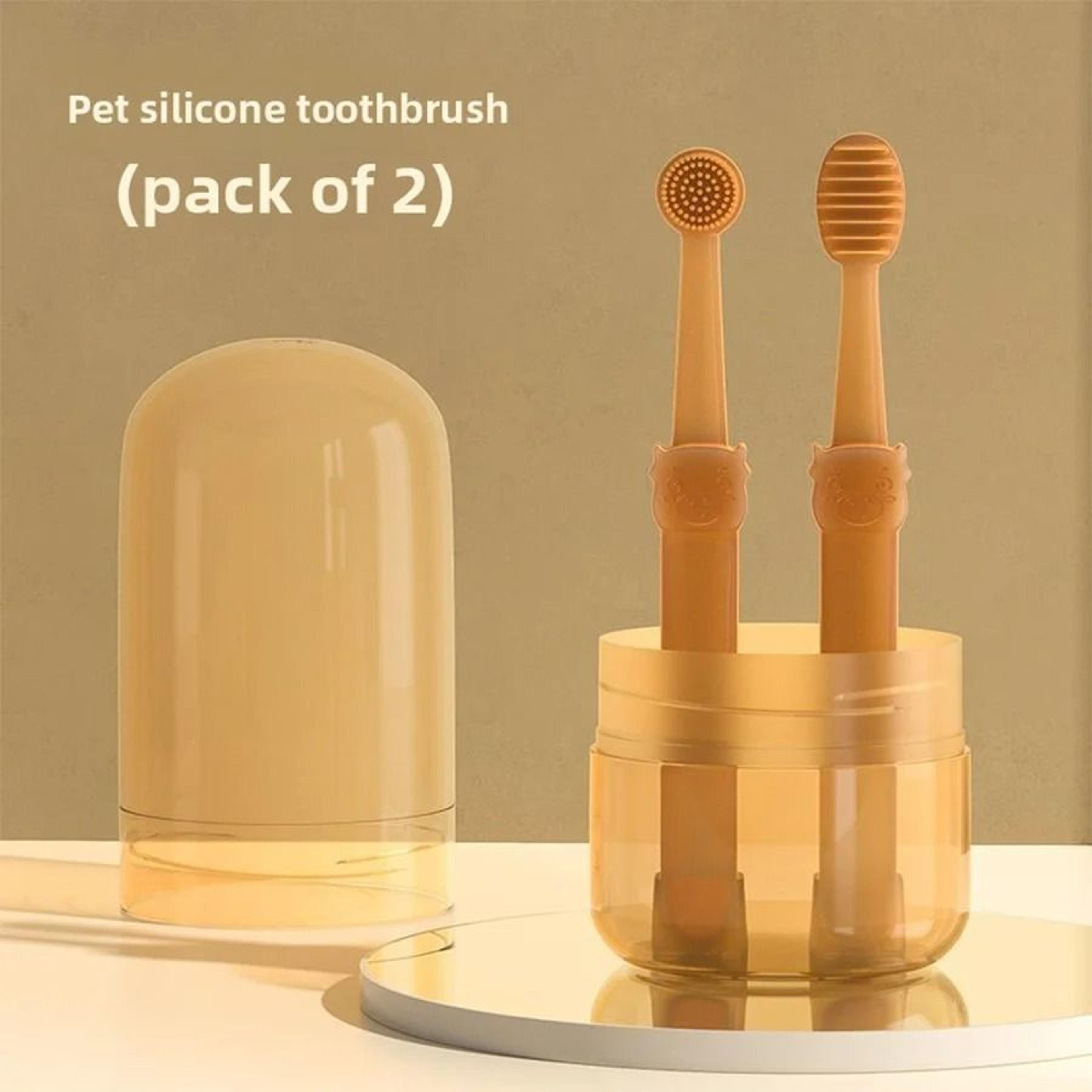 petclear silicone pet toothbrush set for dogs & cats