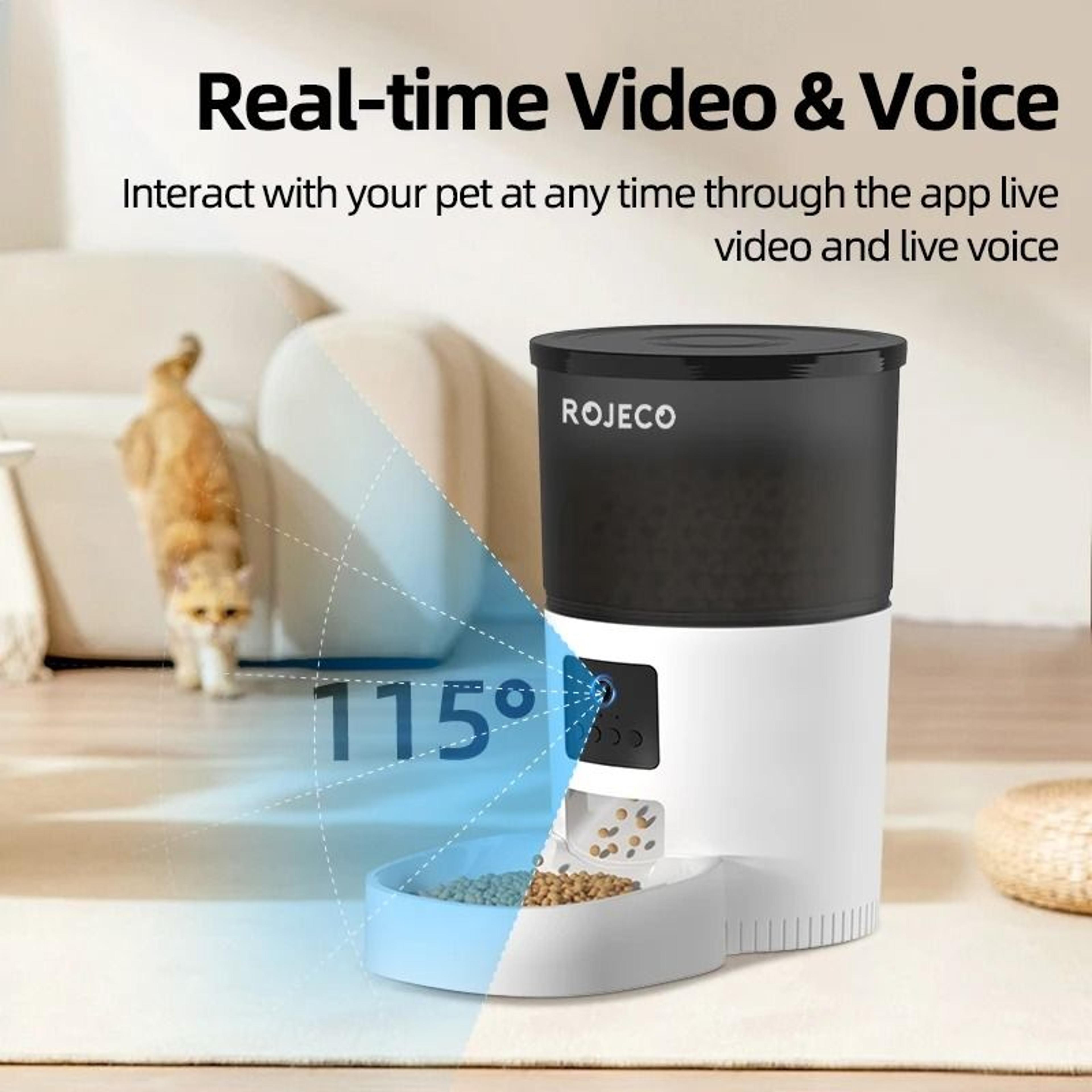 ROJECO Smart Automatic Pet Feeder With Camera  Voice Control 2