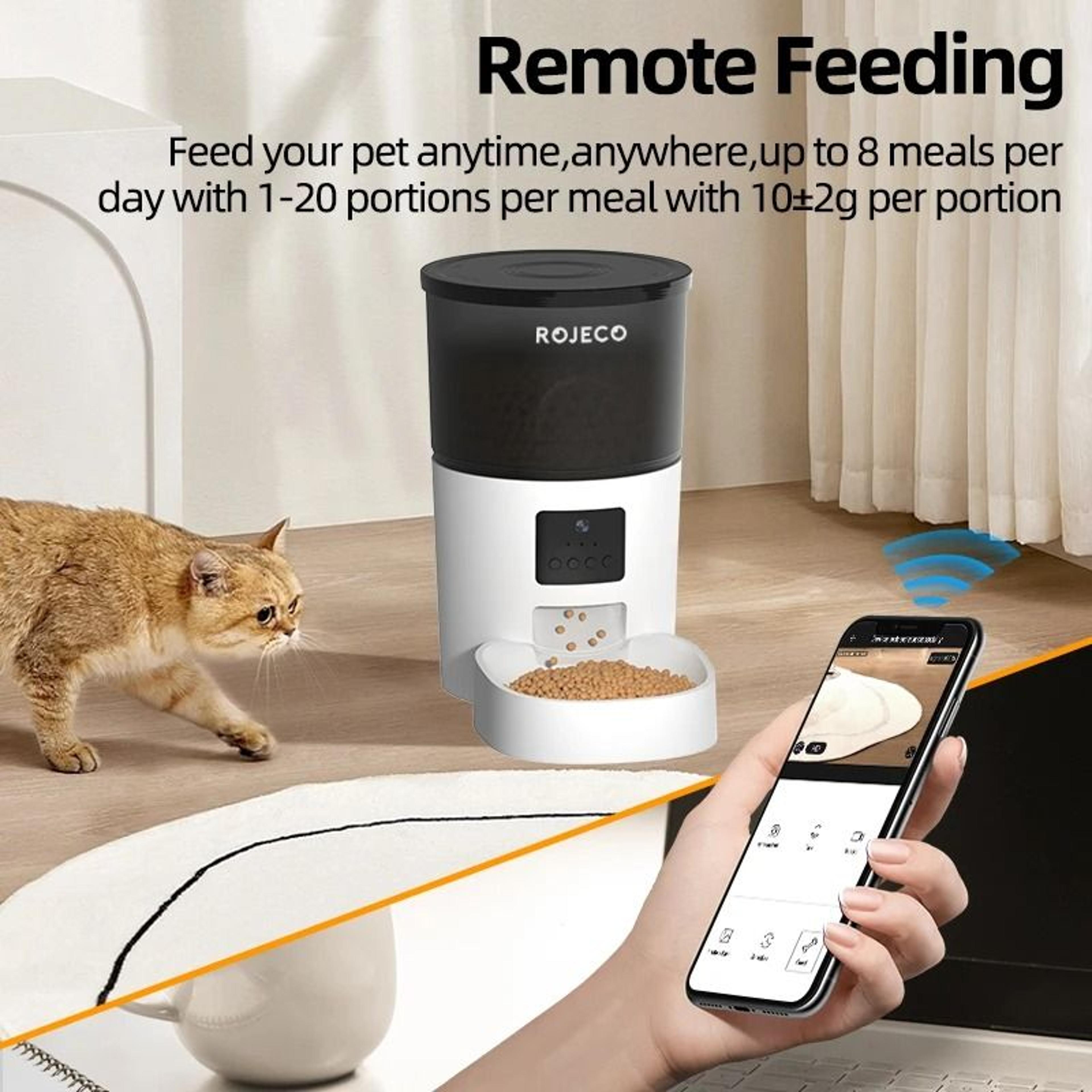 ROJECO Smart Automatic Pet Feeder With Camera  Voice Control 5