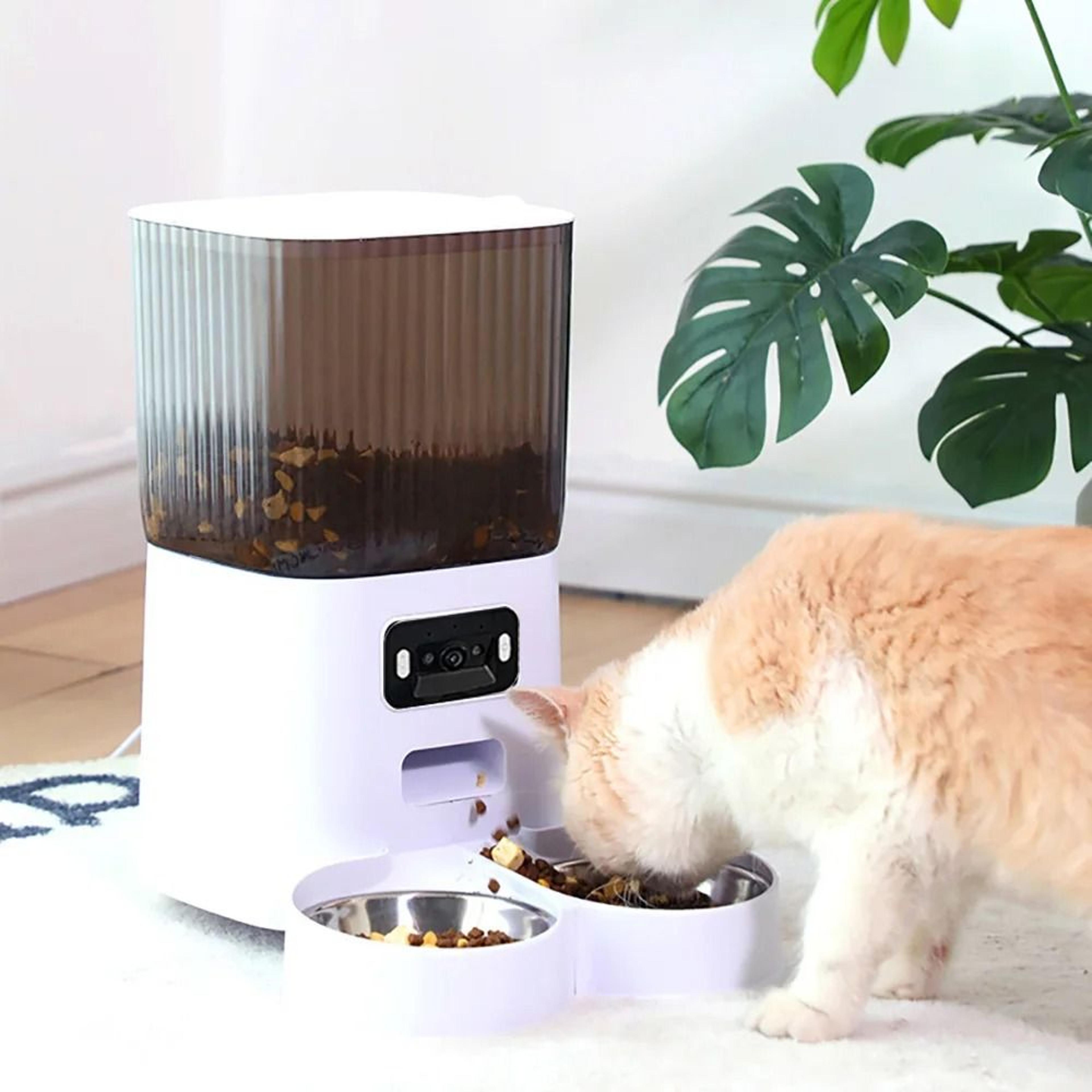Smart Automatic Cat Feeder With Camera And Dual Stainless Steel Bowls 2