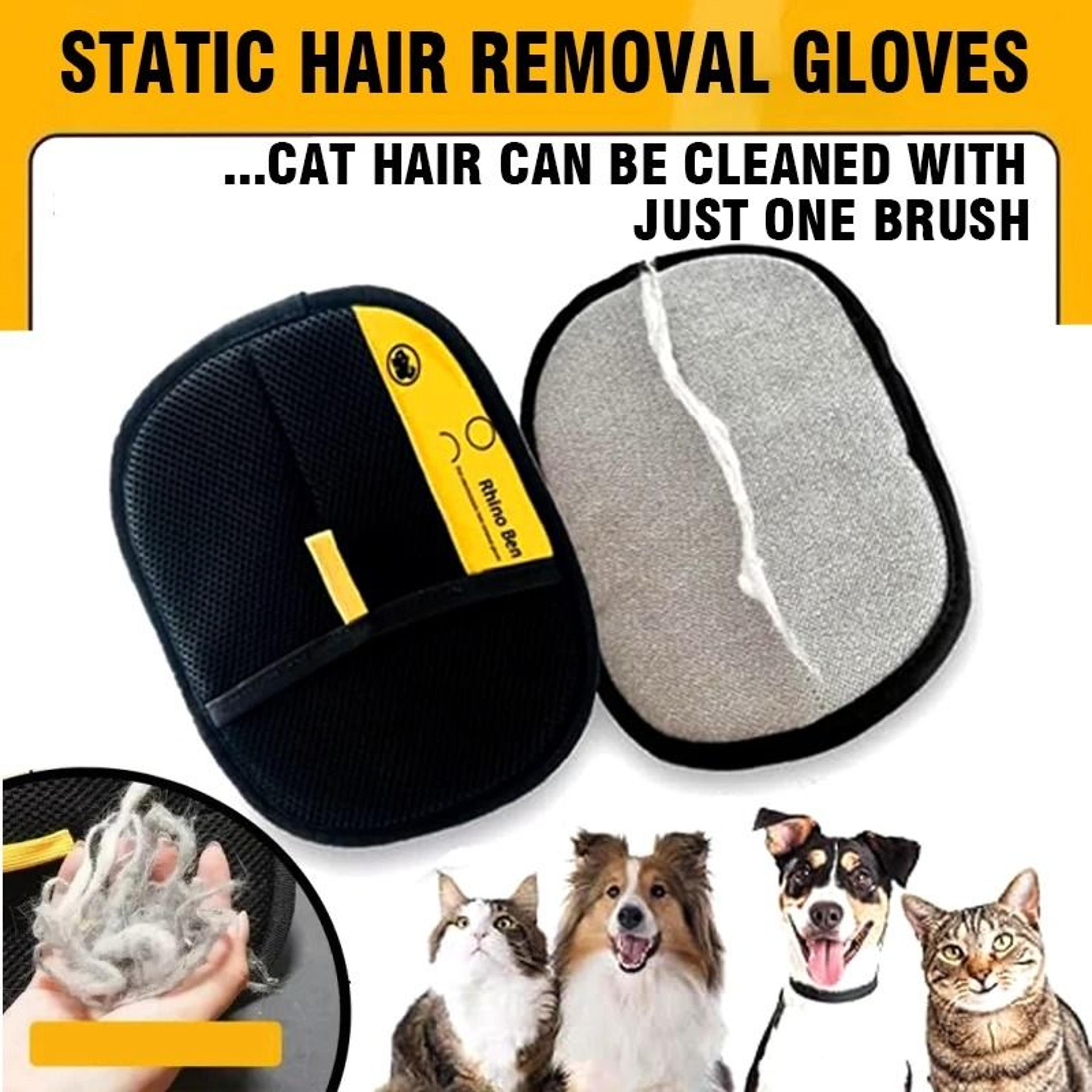 electrostatic pet hair remover glove for cats, dogs, furniture & clothes