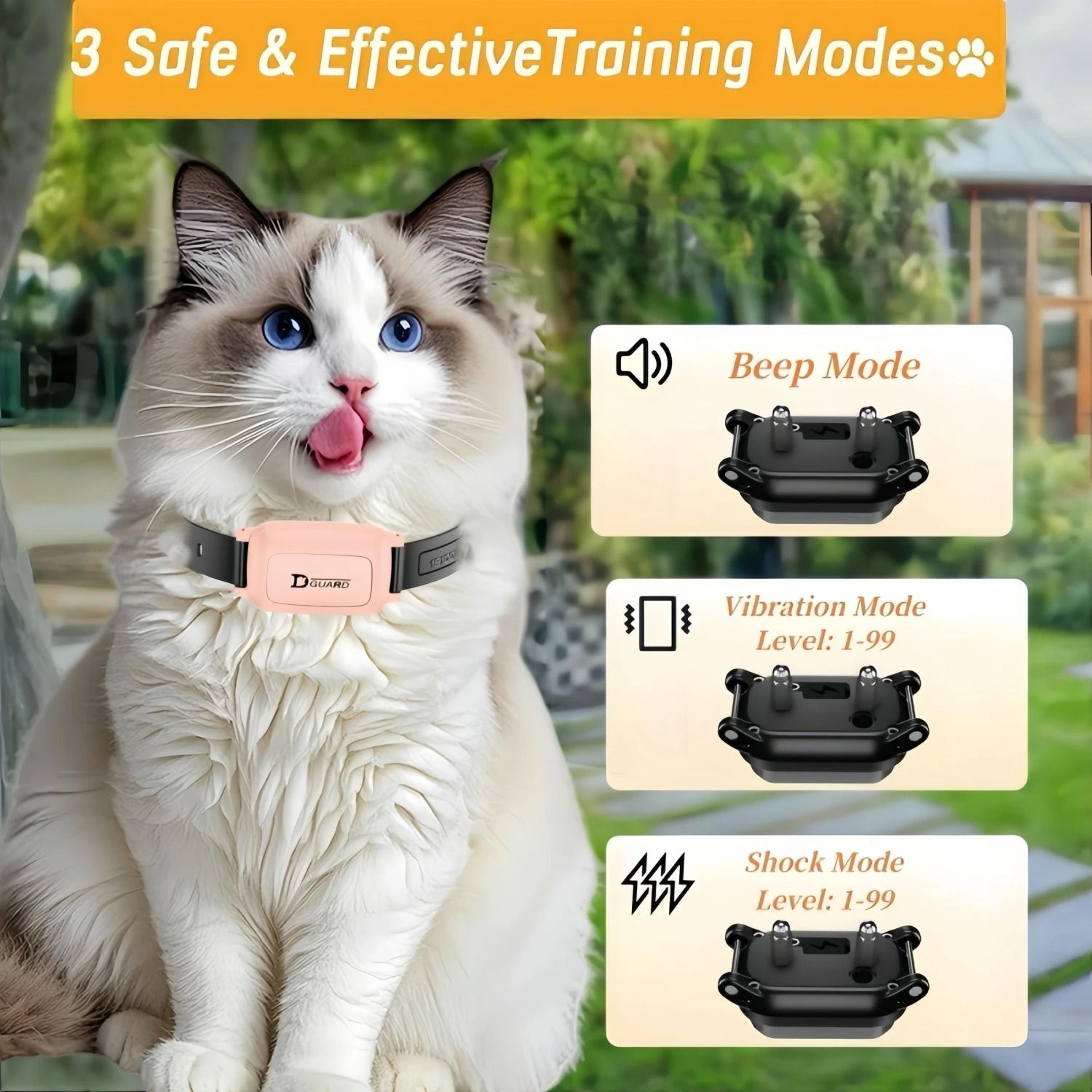 RemoteControl Cat Training Collar With Adjustable Beep  Vibration Modes 2
