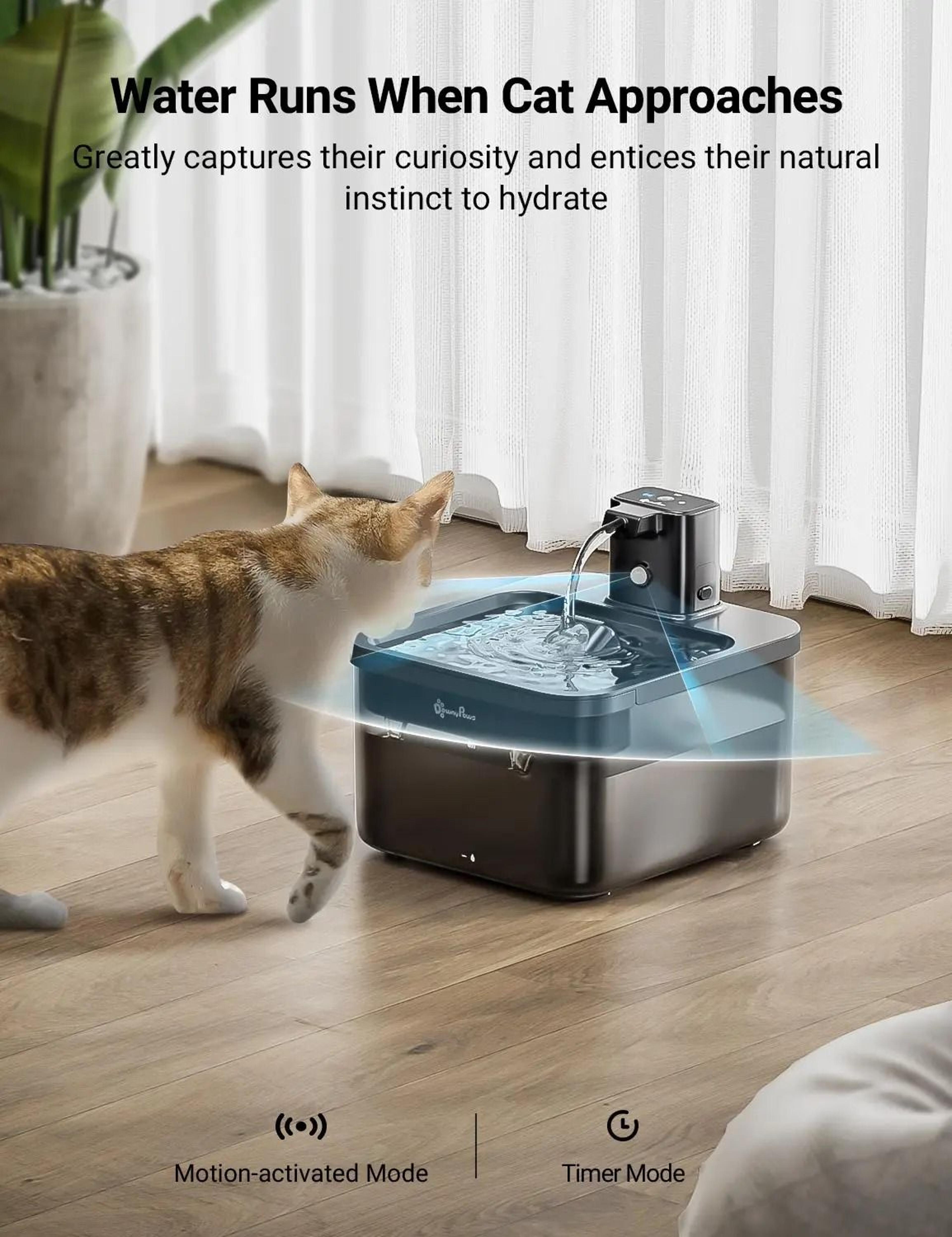 DownyPaws 25L Wireless Cat Water Fountain With Motion Sensor 3