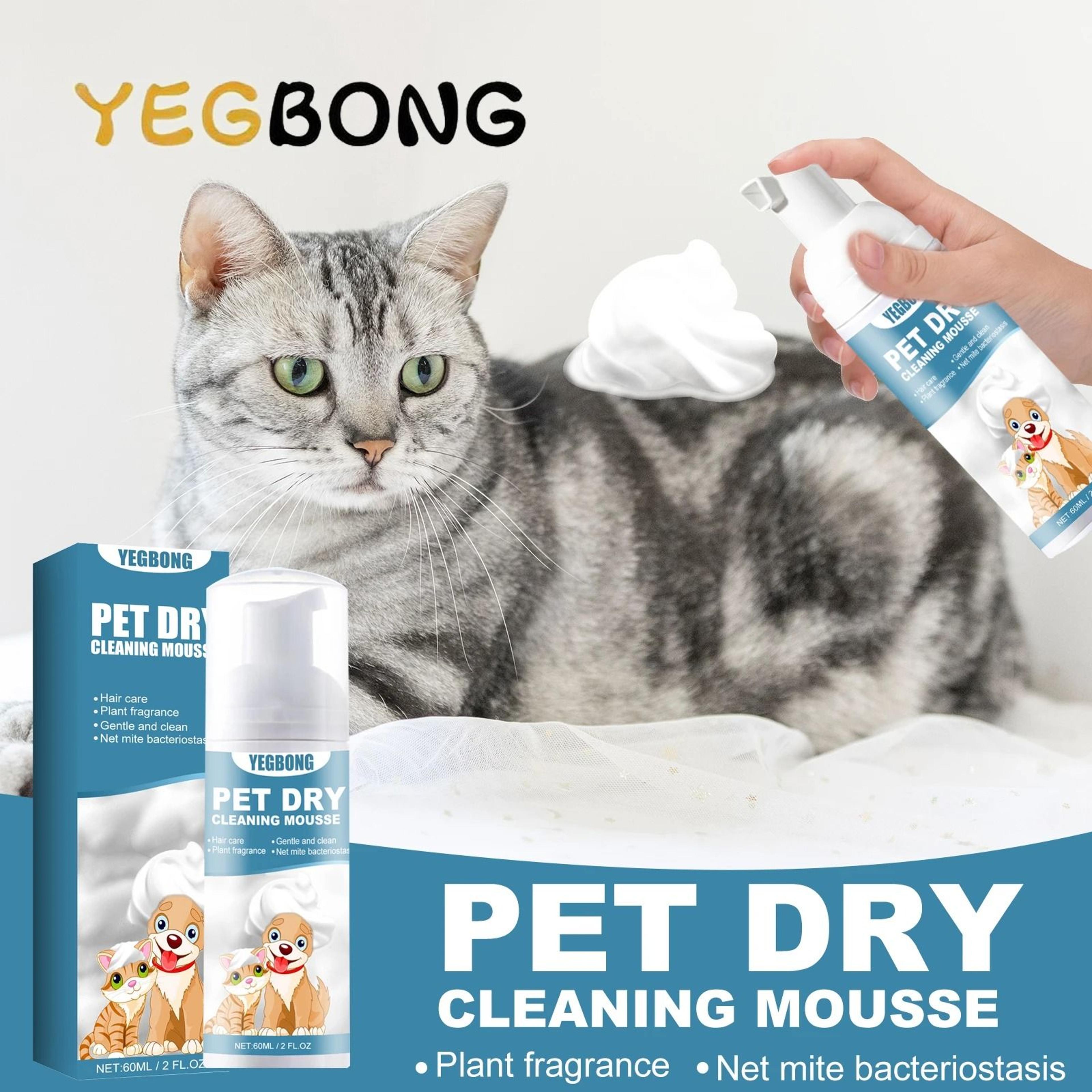 yegbong waterless pet dry shampoo for dogs & cats sensitive skin formula