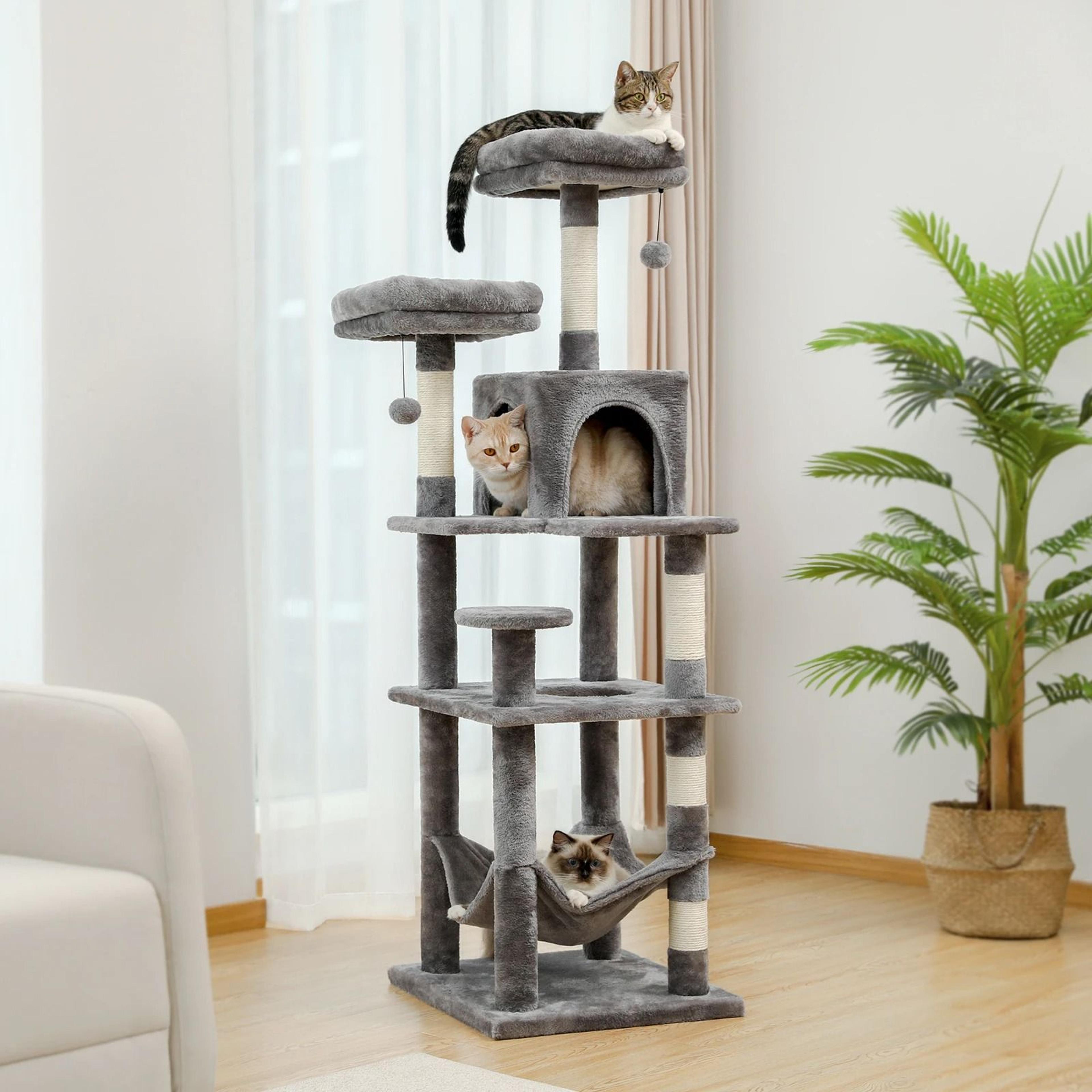 CloudClimb MultiLevel Plush Cat Tree With Hammock  Scratching Posts 0