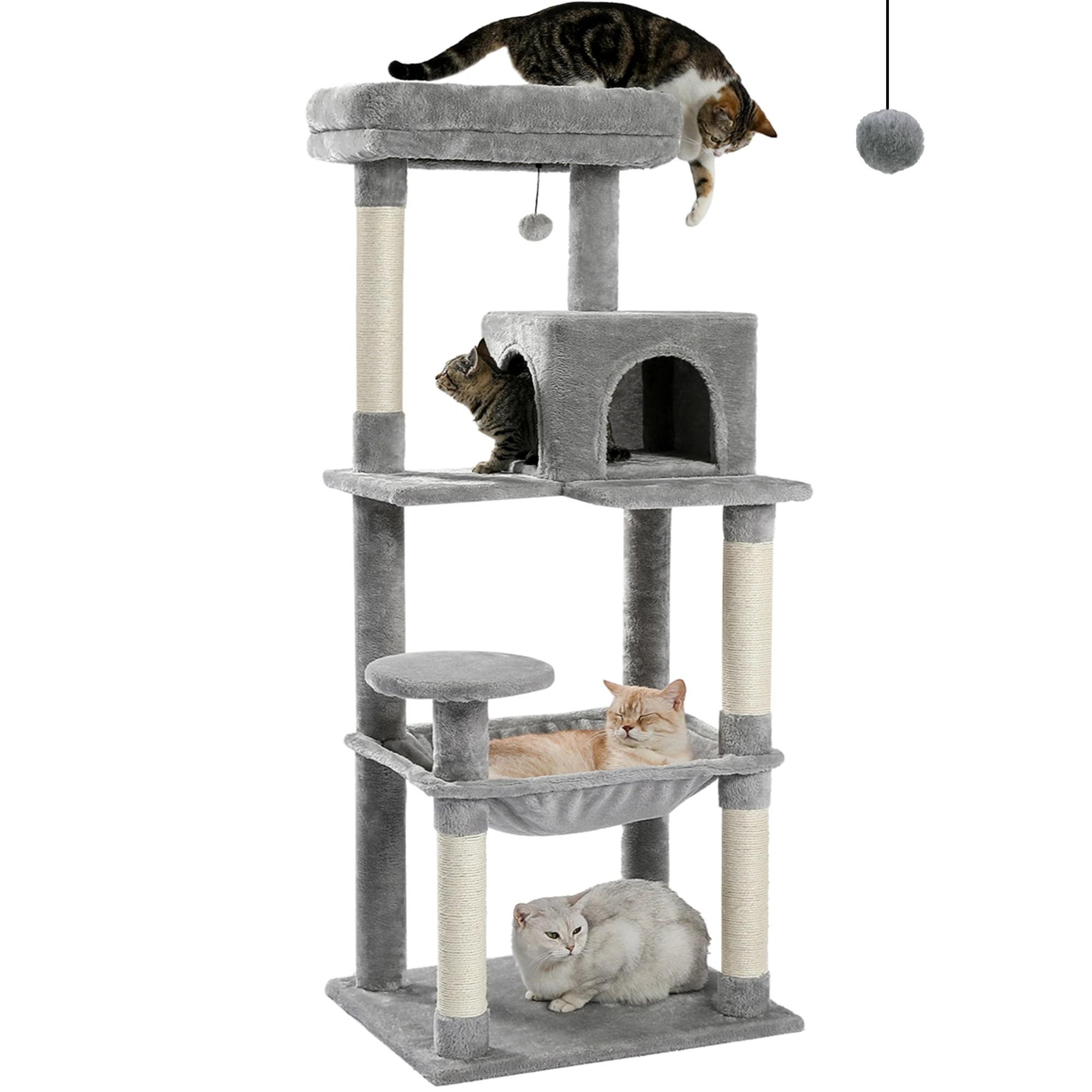 CloudClimb MultiLevel Plush Cat Tree With Hammock  Scratching Posts 9