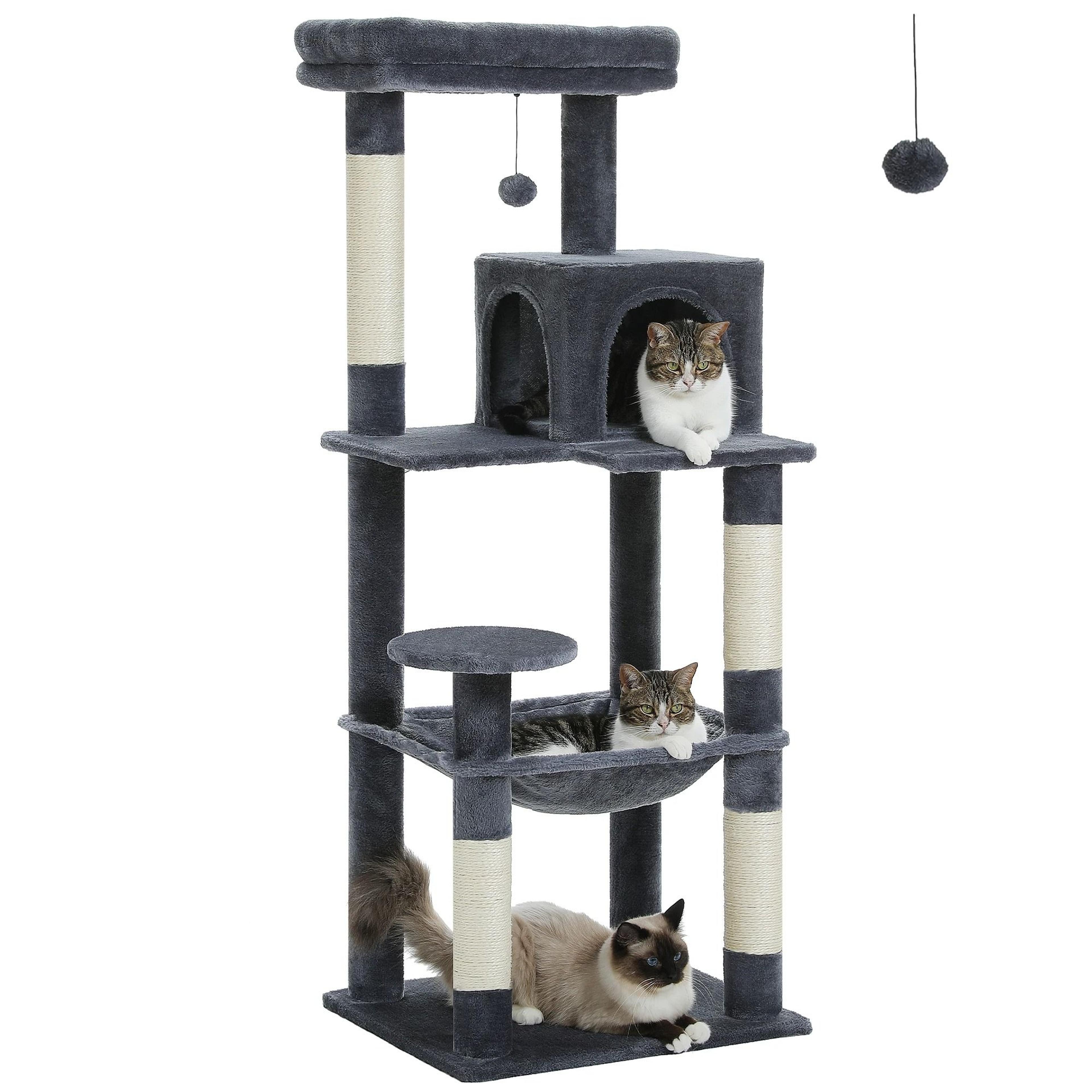 CloudClimb MultiLevel Plush Cat Tree With Hammock  Scratching Posts 7