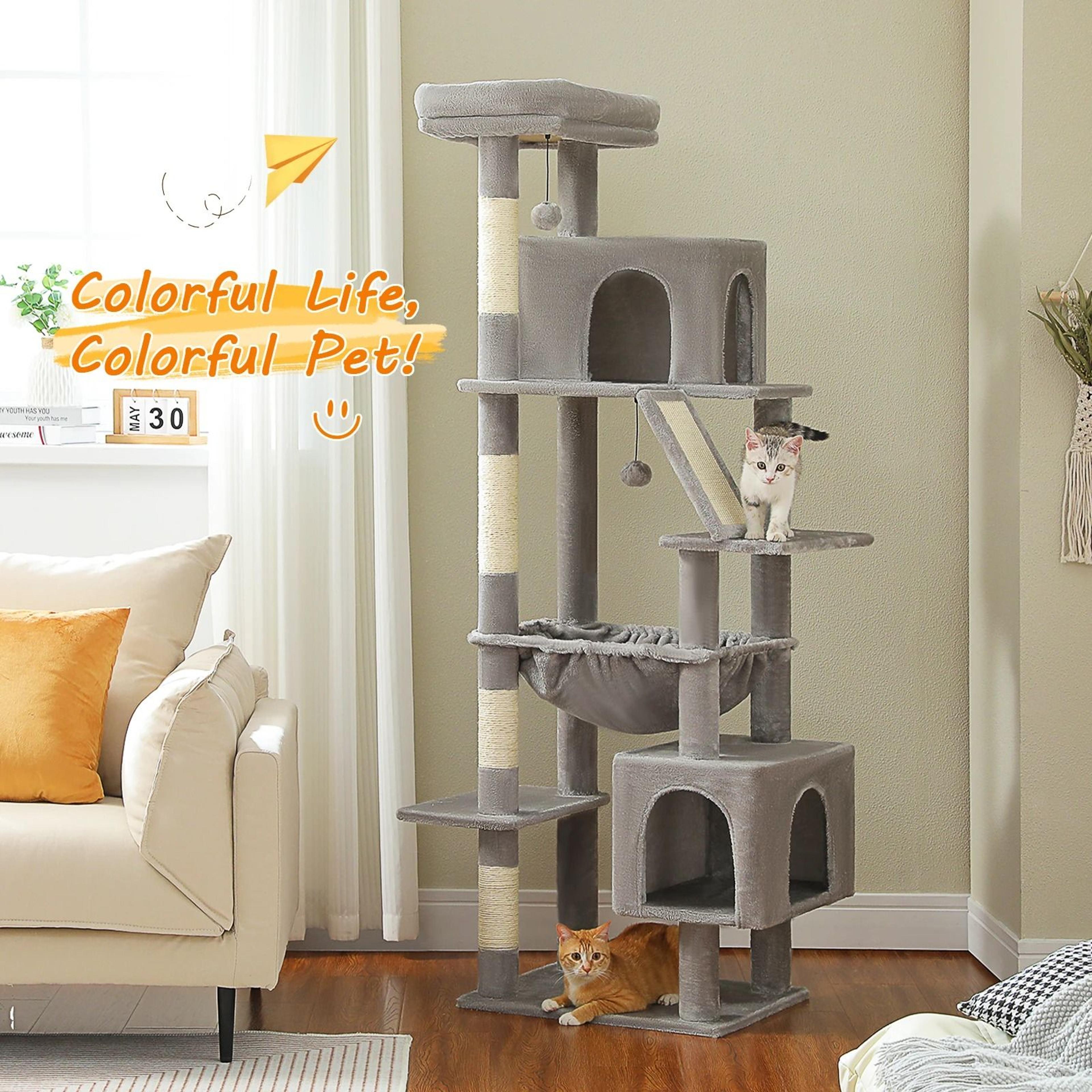 majesticpaws tall multi-level cat tree for large indoor cats