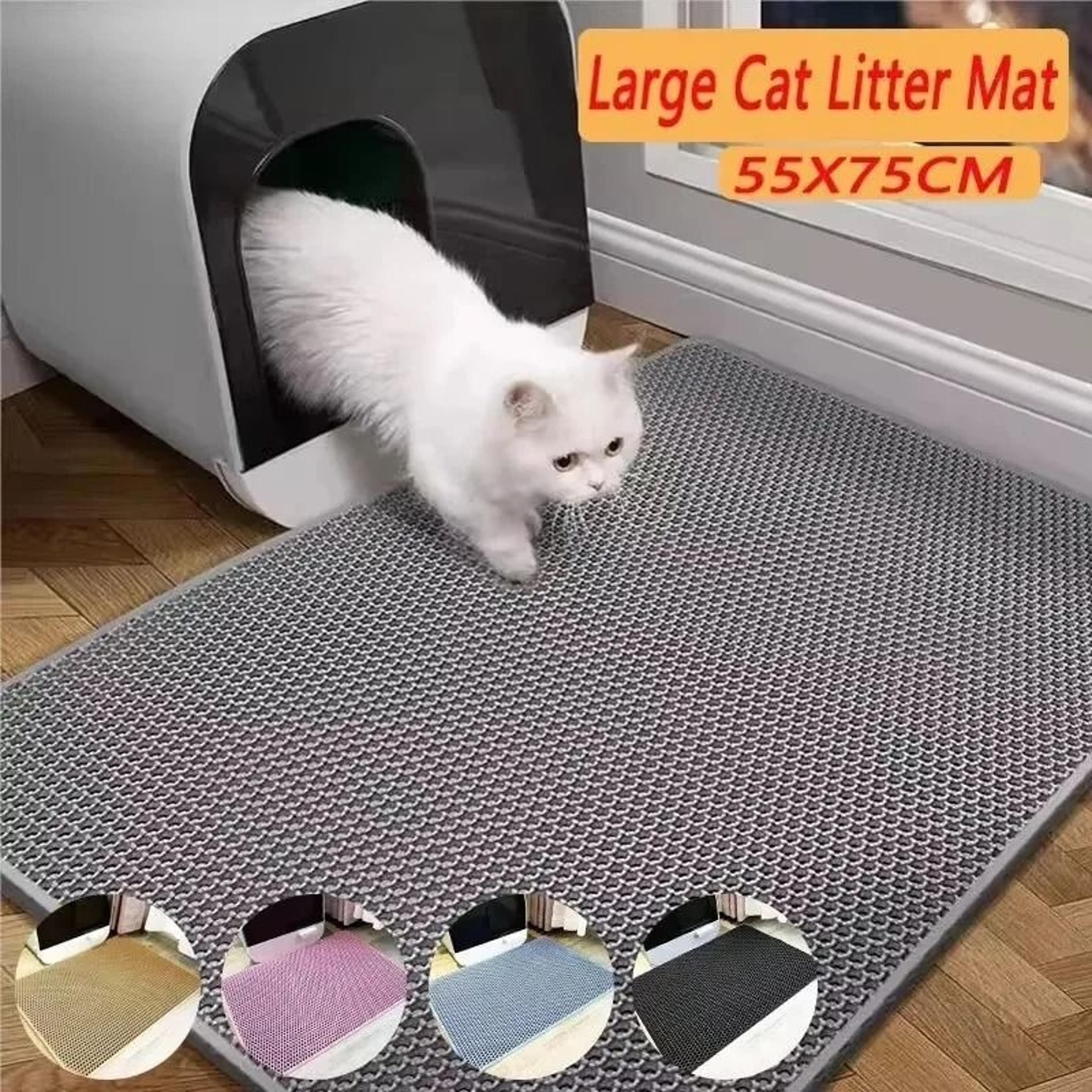 Foldable Waterproof Cat Litter Mat Double Layer Litter Trapping Pad For Cleaner Floors 1