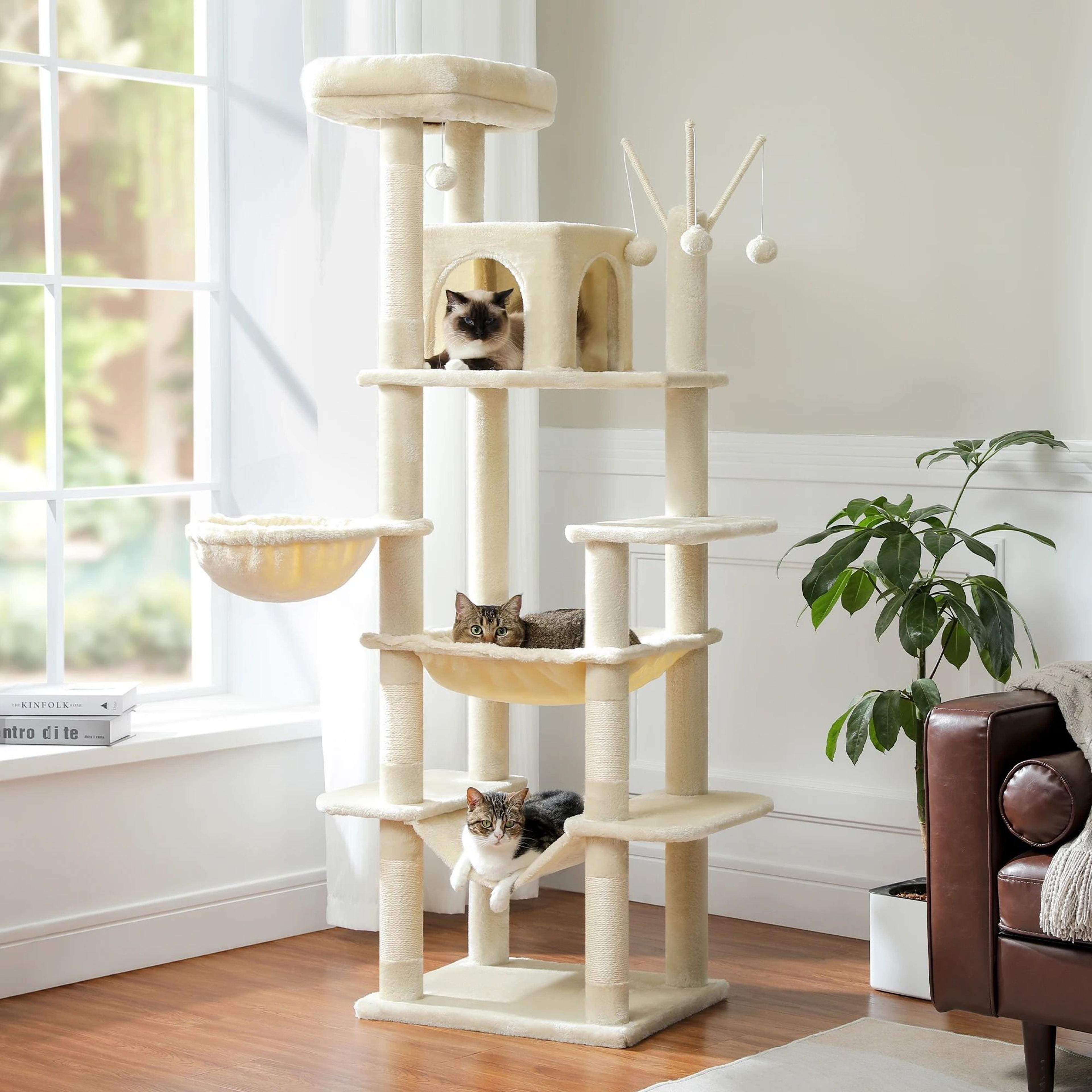 Heavy Duty Large Cat Tree Tower With Jumbo Hammock  Scratching Posts 1