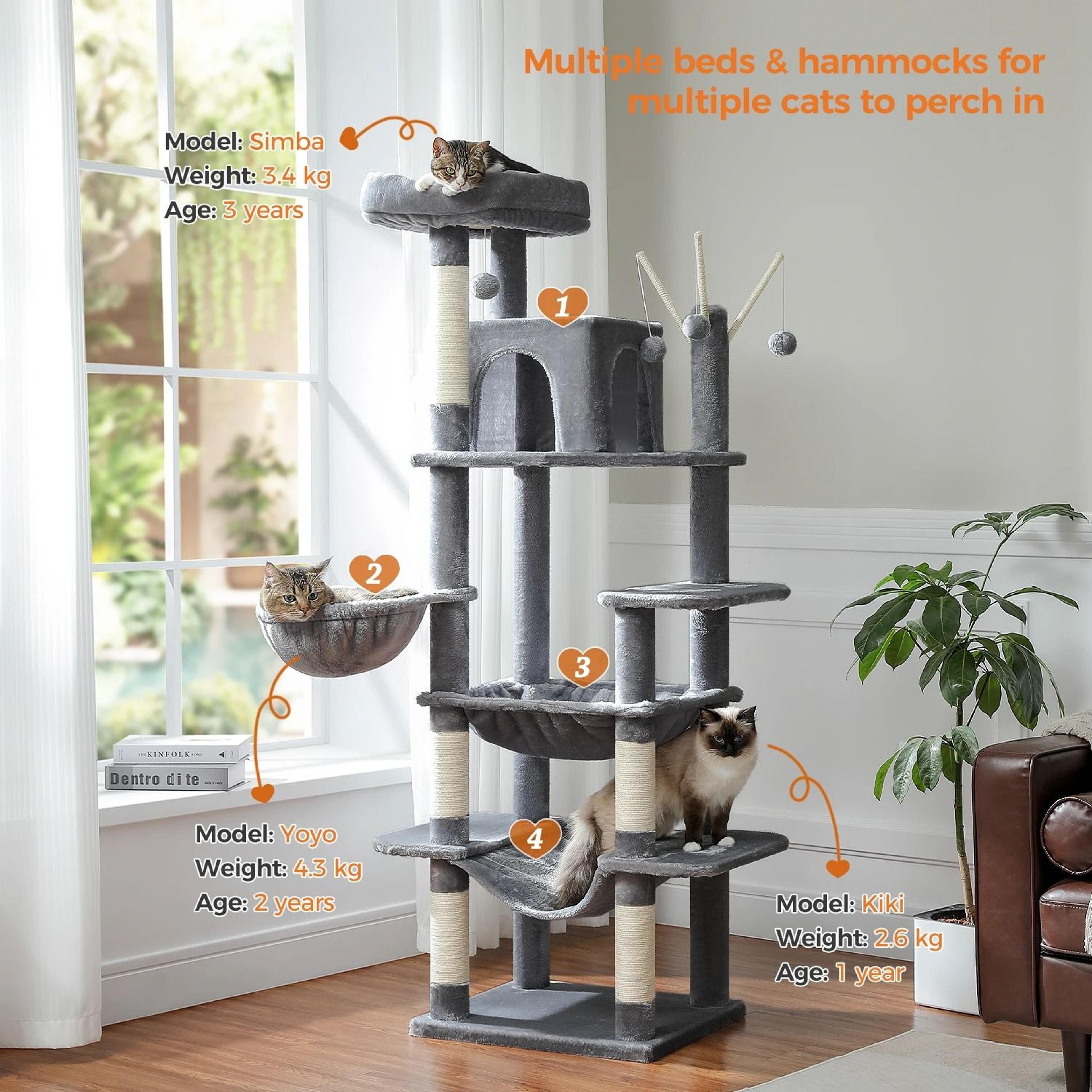Heavy Duty Large Cat Tree Tower With Jumbo Hammock  Scratching Posts 2