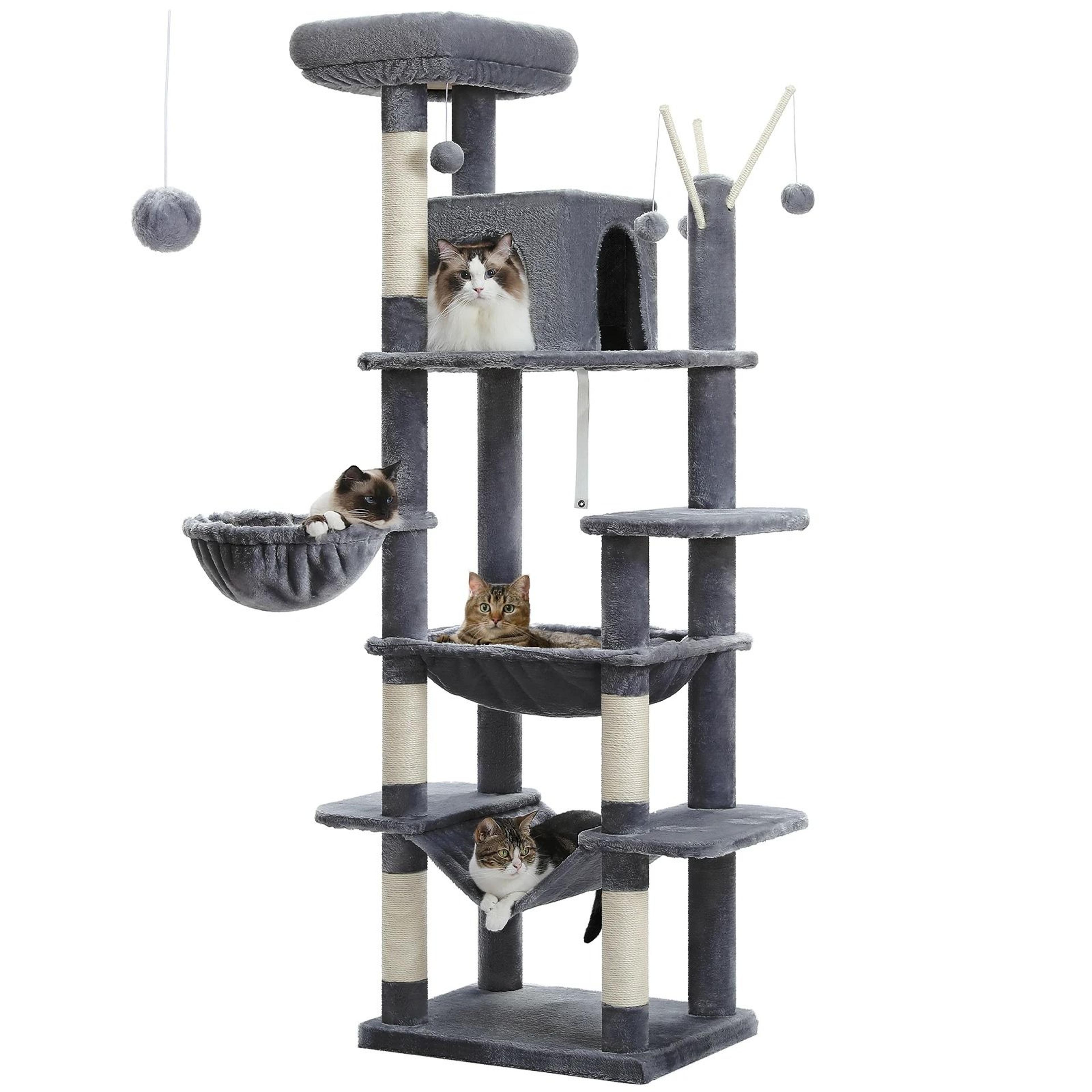 Heavy Duty Large Cat Tree Tower With Jumbo Hammock  Scratching Posts 7