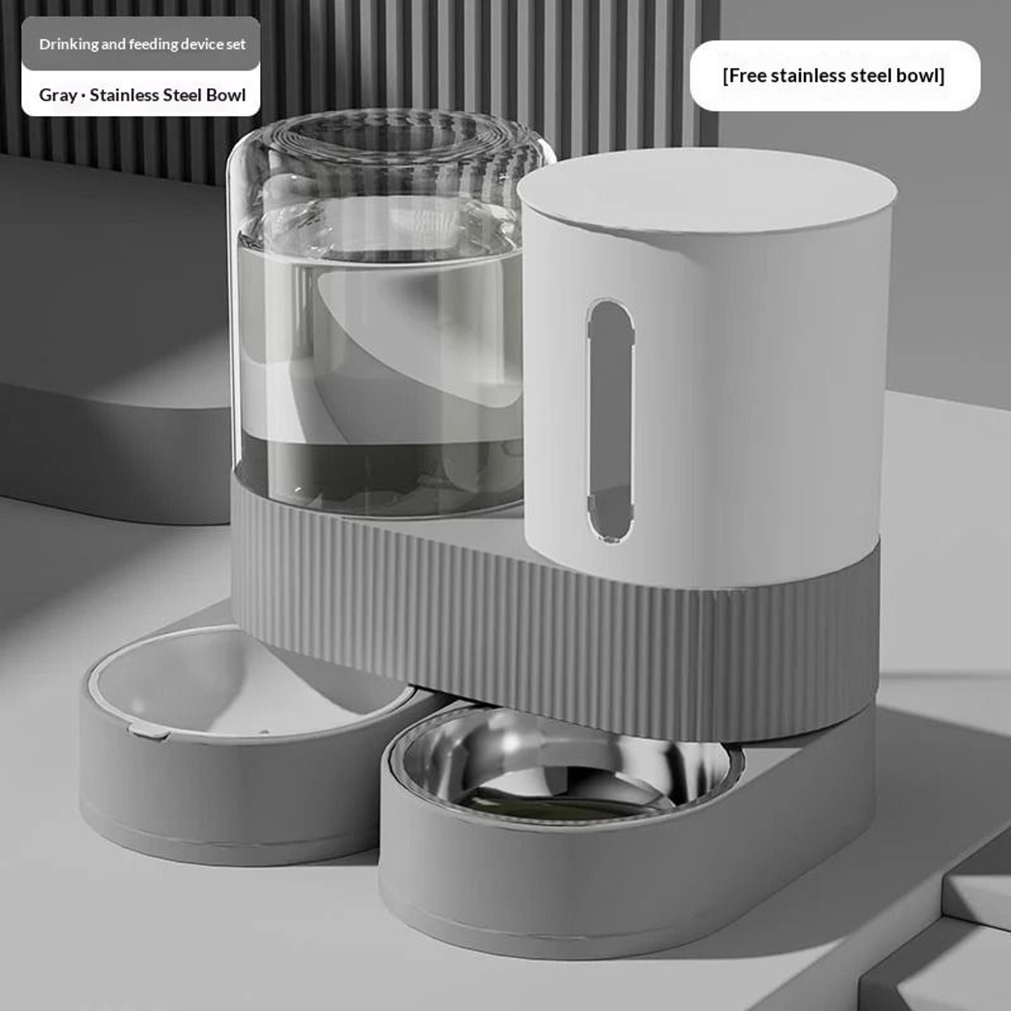 Large Capacity Automatic Pet Feeder  Water Dispenser Set For Cats  Dogs 5