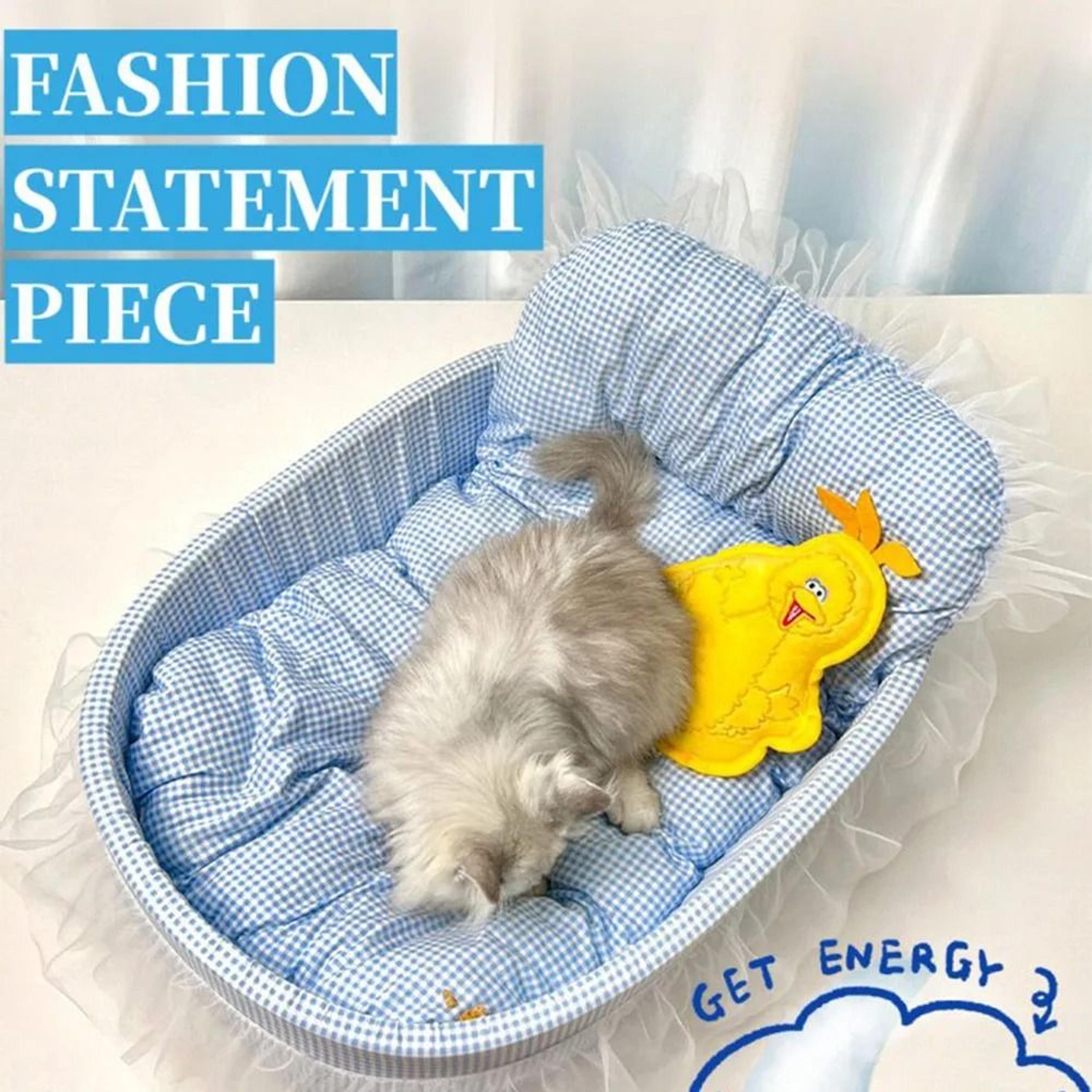 Cute Lace Princess Cat Sofa Bed Washable Plush Pet Couch For Cats  Small Dogs 3