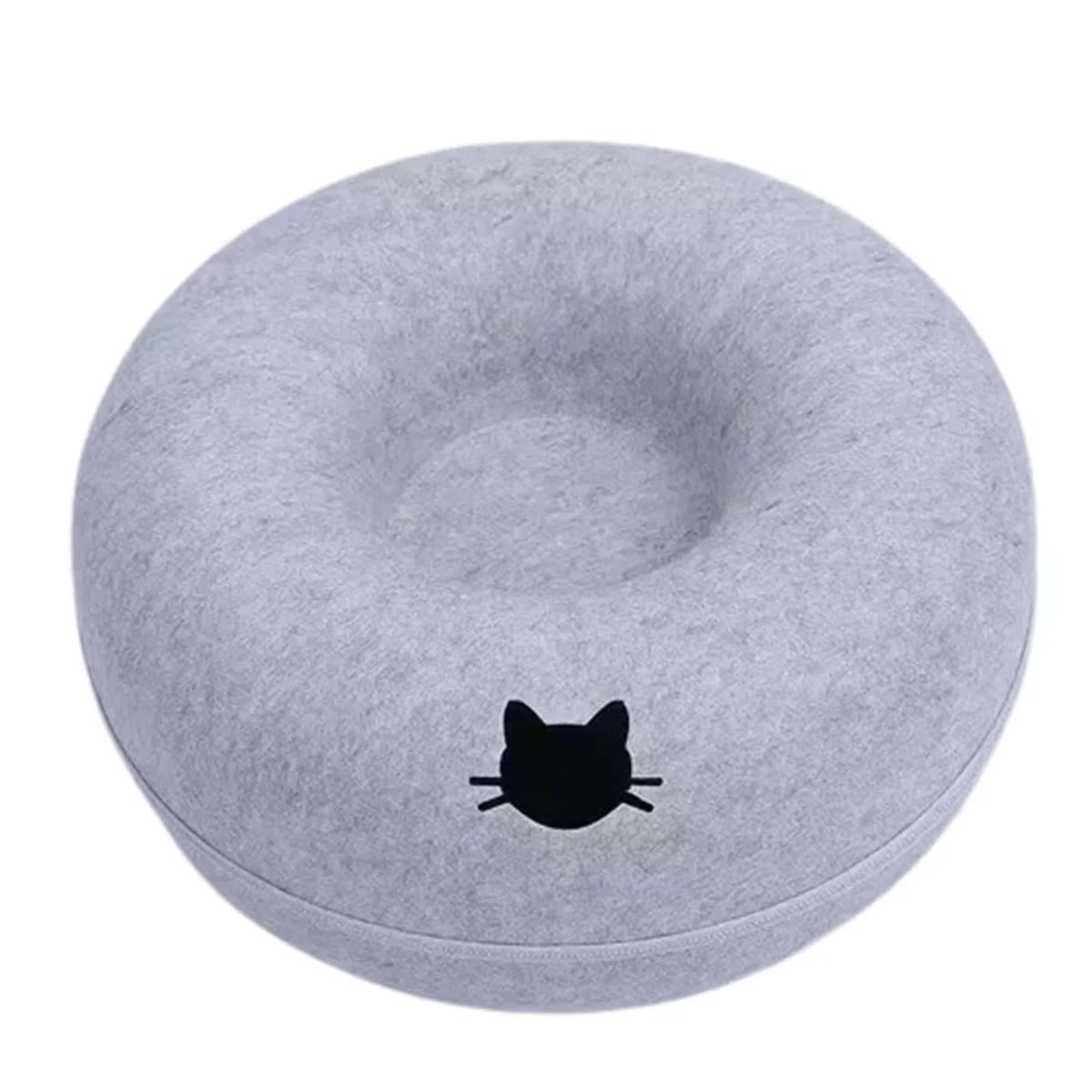 Interactive Felt Cat Tunnel Donut Bed With Scratcher  Cozy Nest Design 9